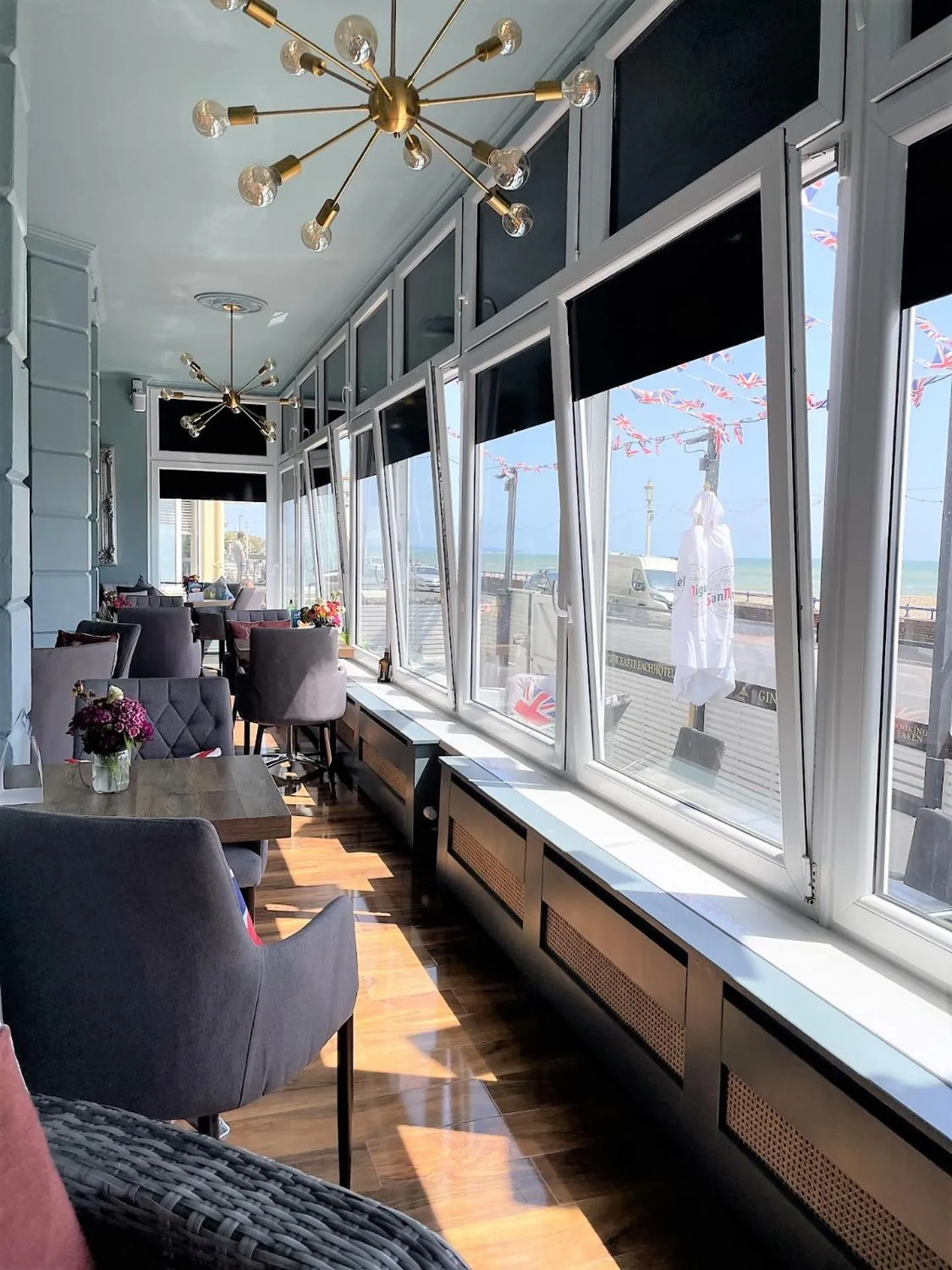 Seating area in East Beach Hotel