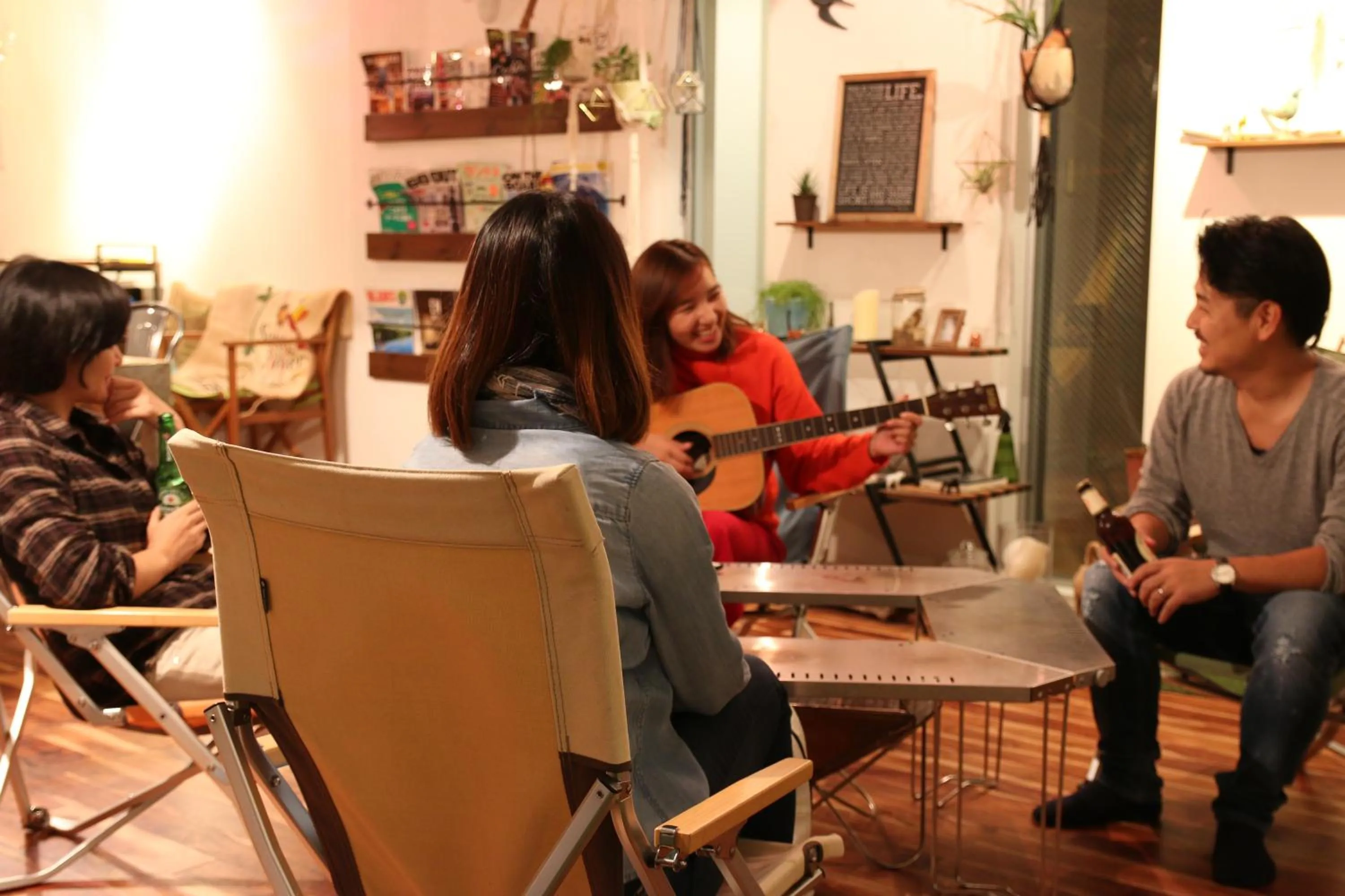 Communal lounge/ TV room in 365BASE outdoor hostel