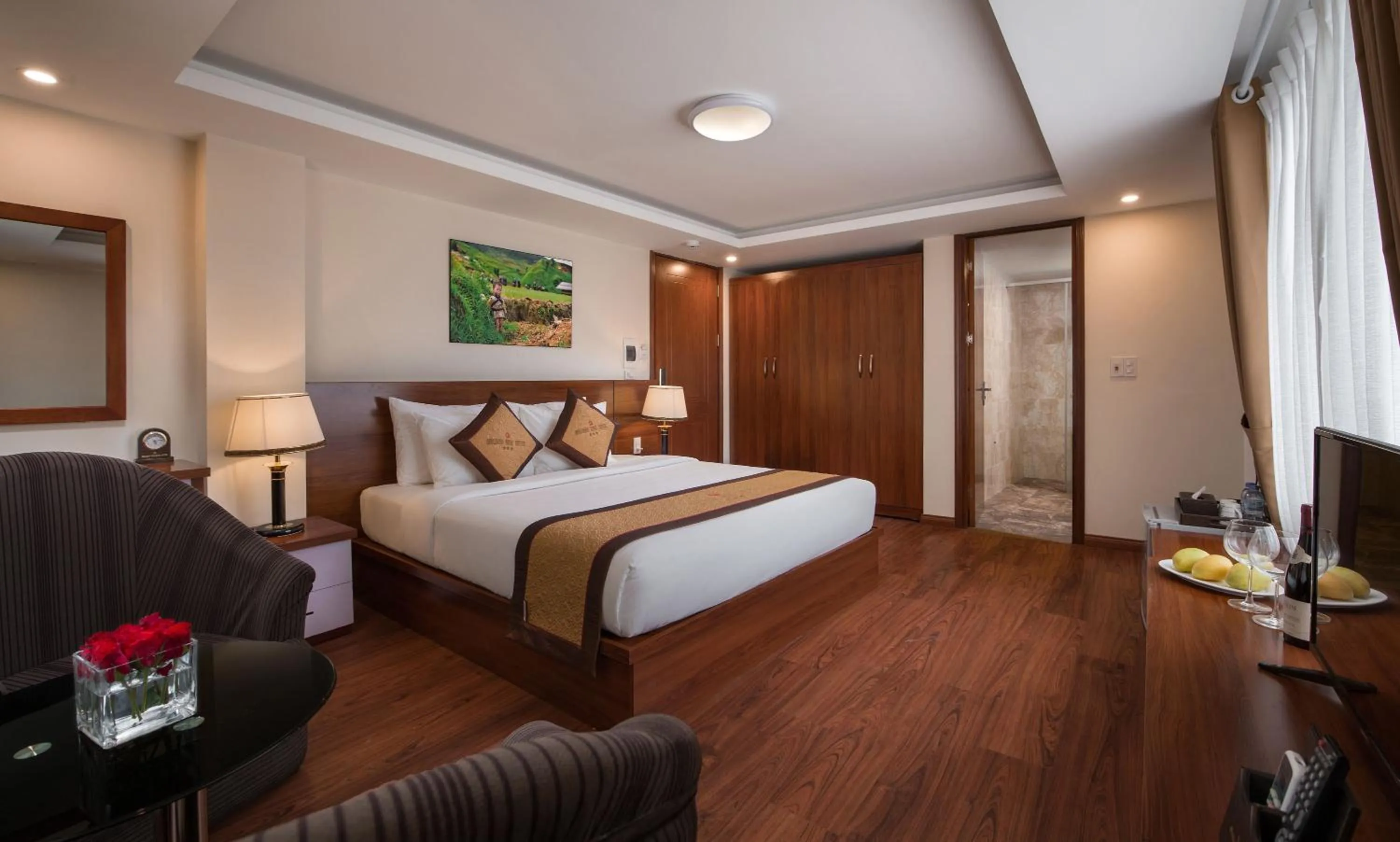 Bed in Golden Villa Sapa Hotel