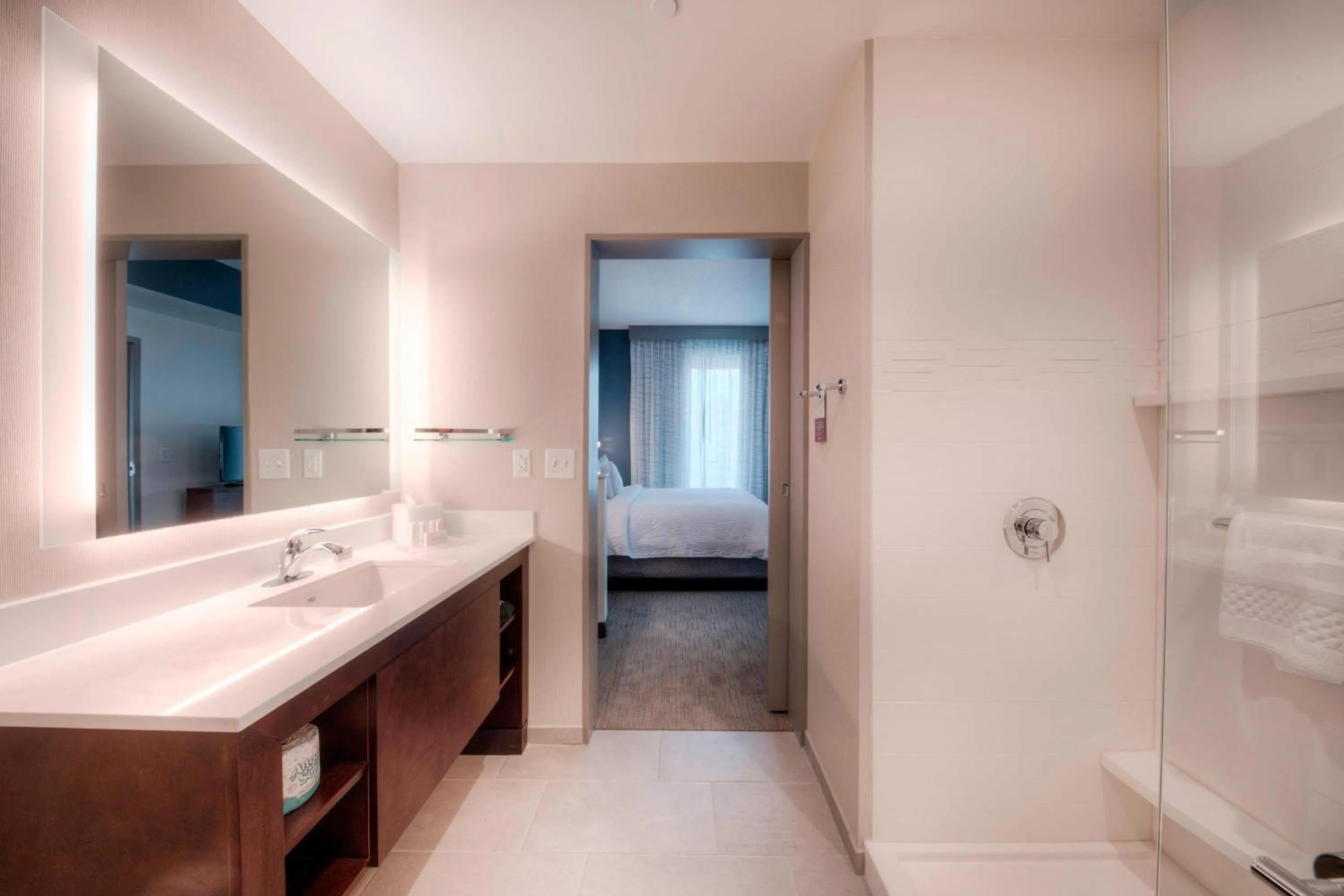 Bathroom, Bed in Residence Inn by Marriott Raleigh Downtown