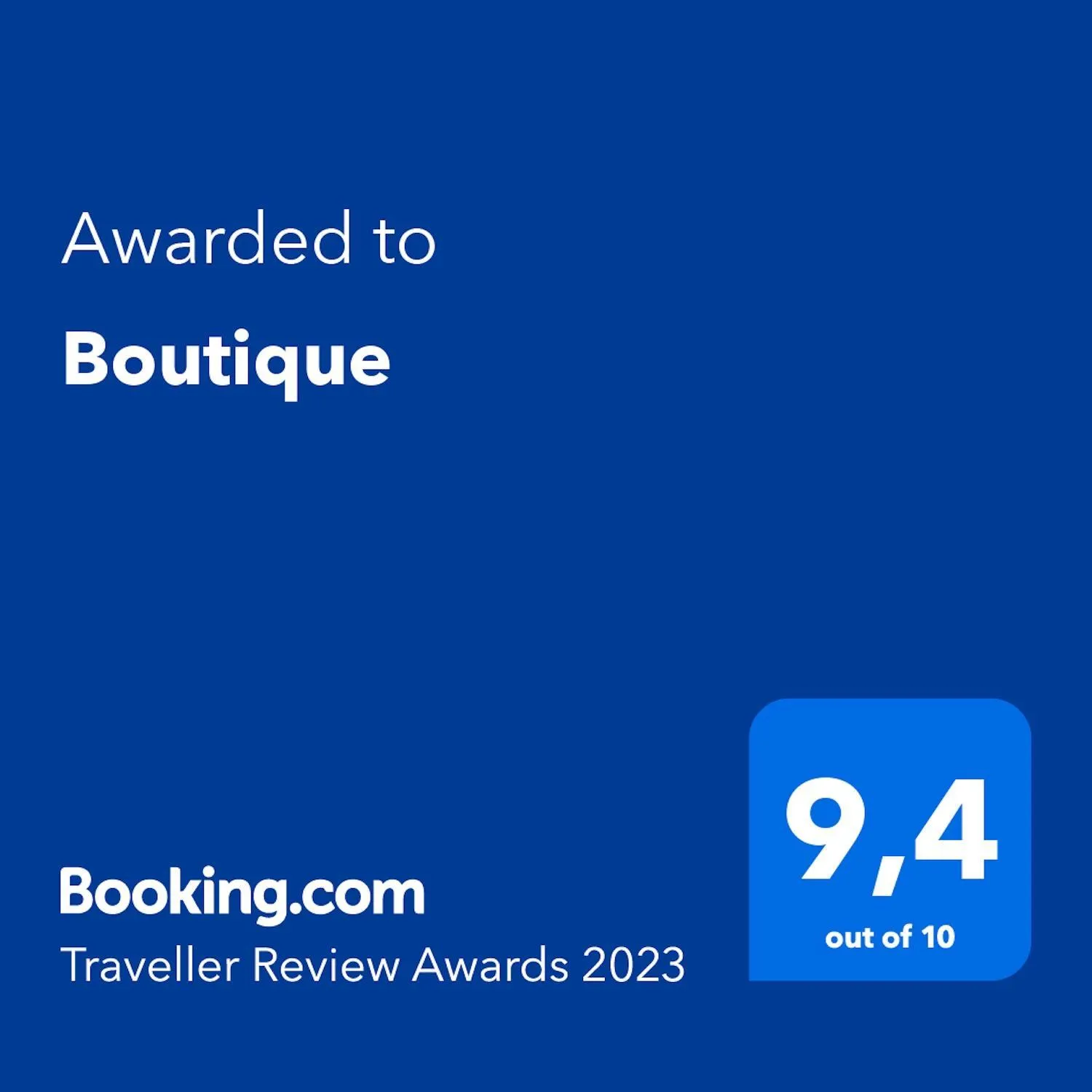 Certificate/Award in Boutique