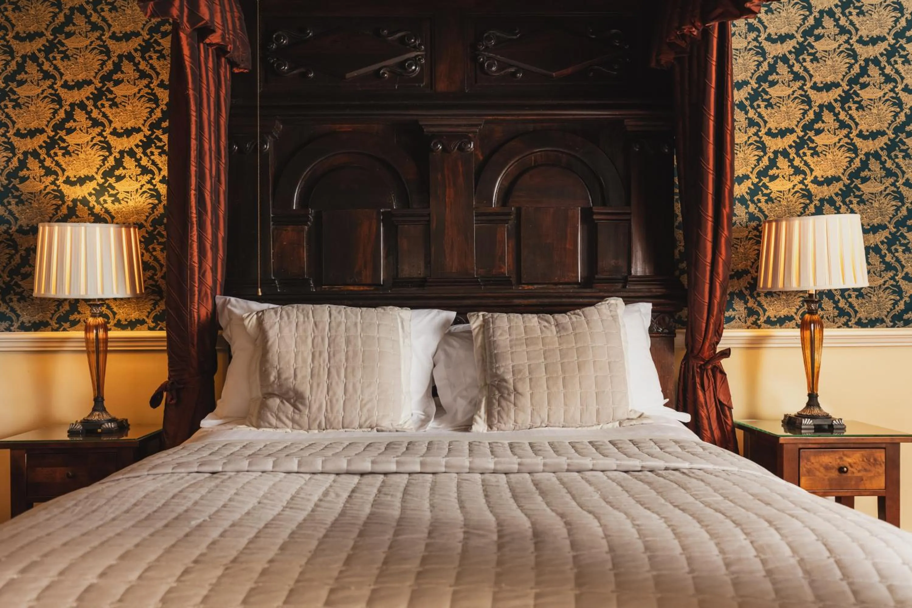 Bed in Lumley Castle Hotel