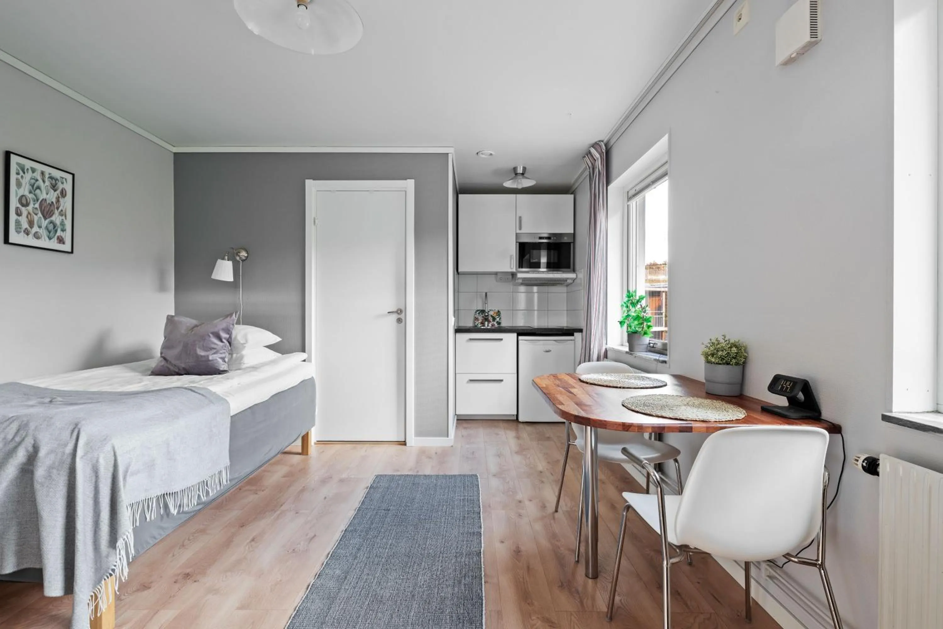 Bed in Uppsala Lägenhetshotell