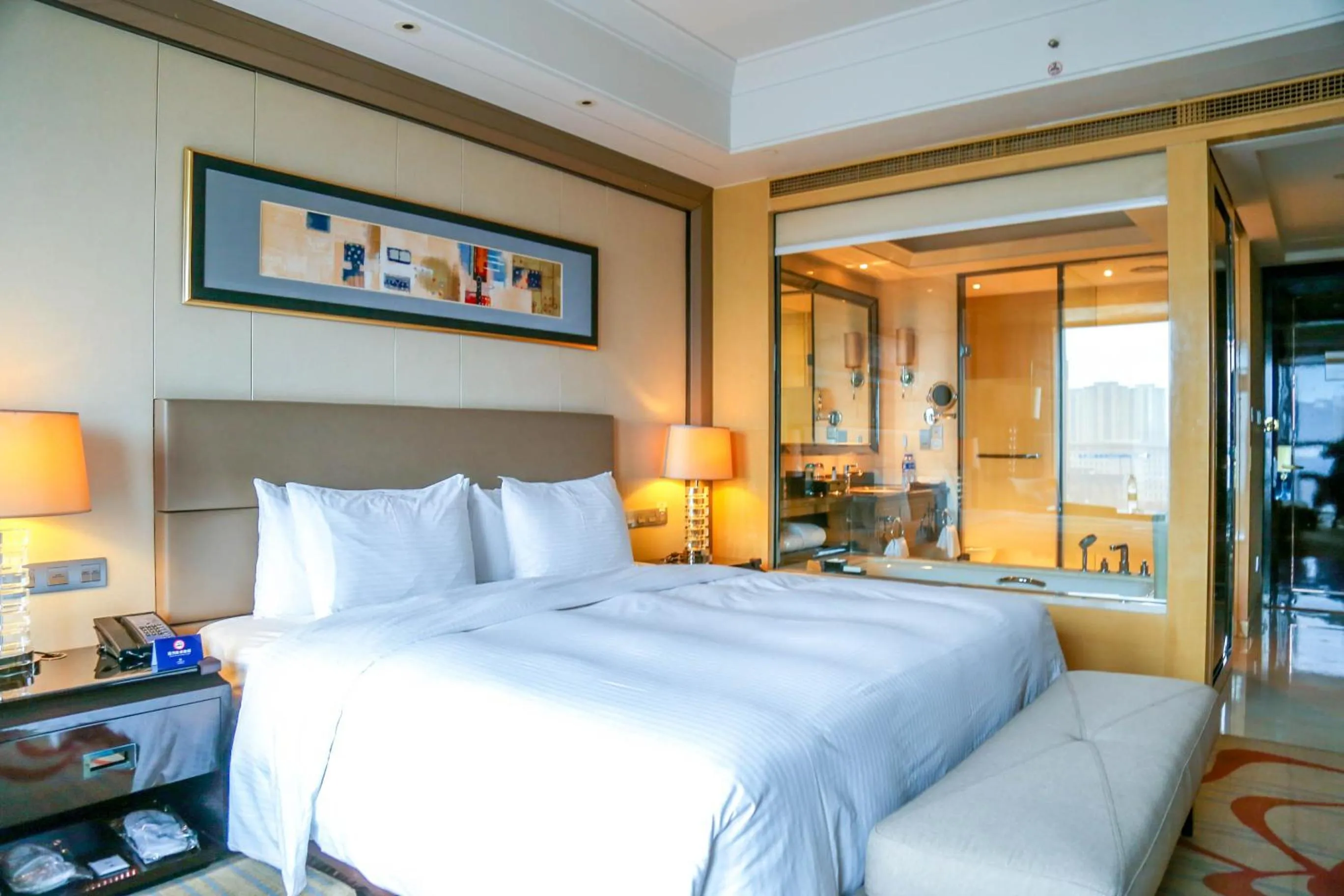 Bedroom, Bed in Wanda Realm Huaian