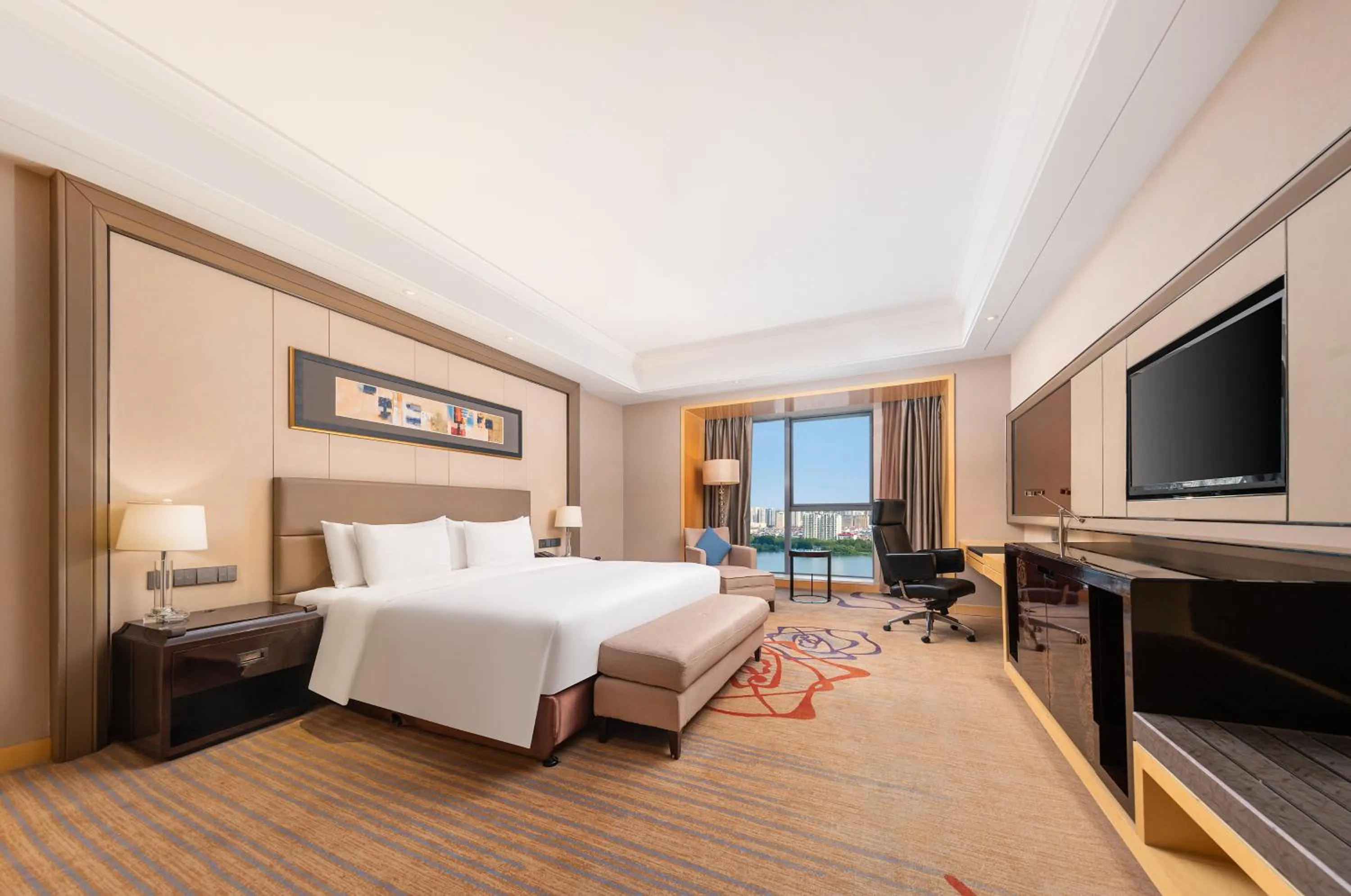 Photo of the whole room, Bed in Wanda Realm Huaian