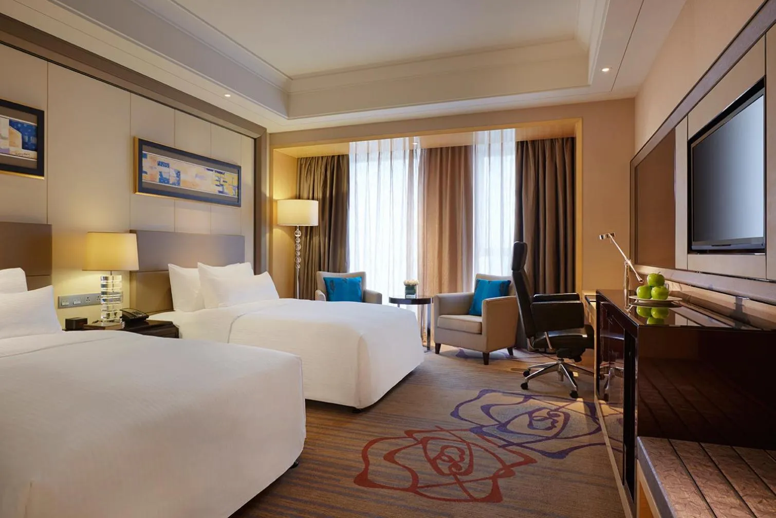 Bedroom, Bed in Wanda Realm Huaian