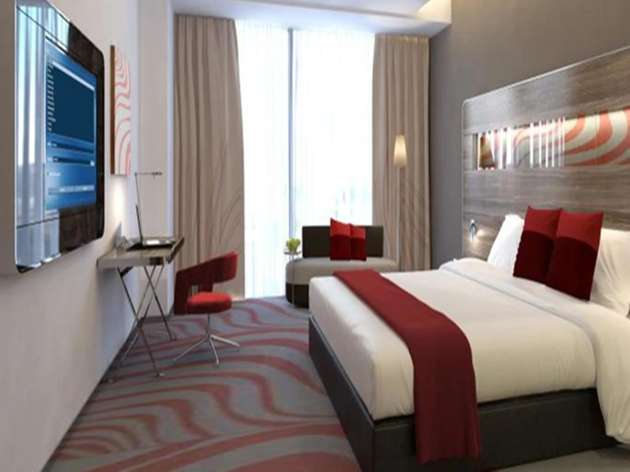 Decorative detail, TV/Entertainment Center in Novotel Rizhao Suning