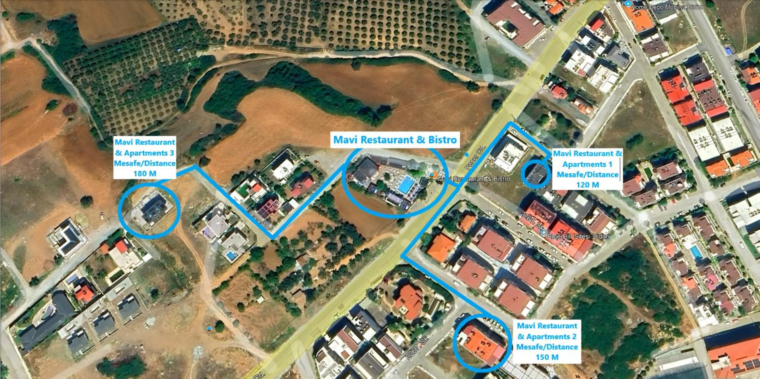 Property building in Mavi Pansiyon & Restaurant