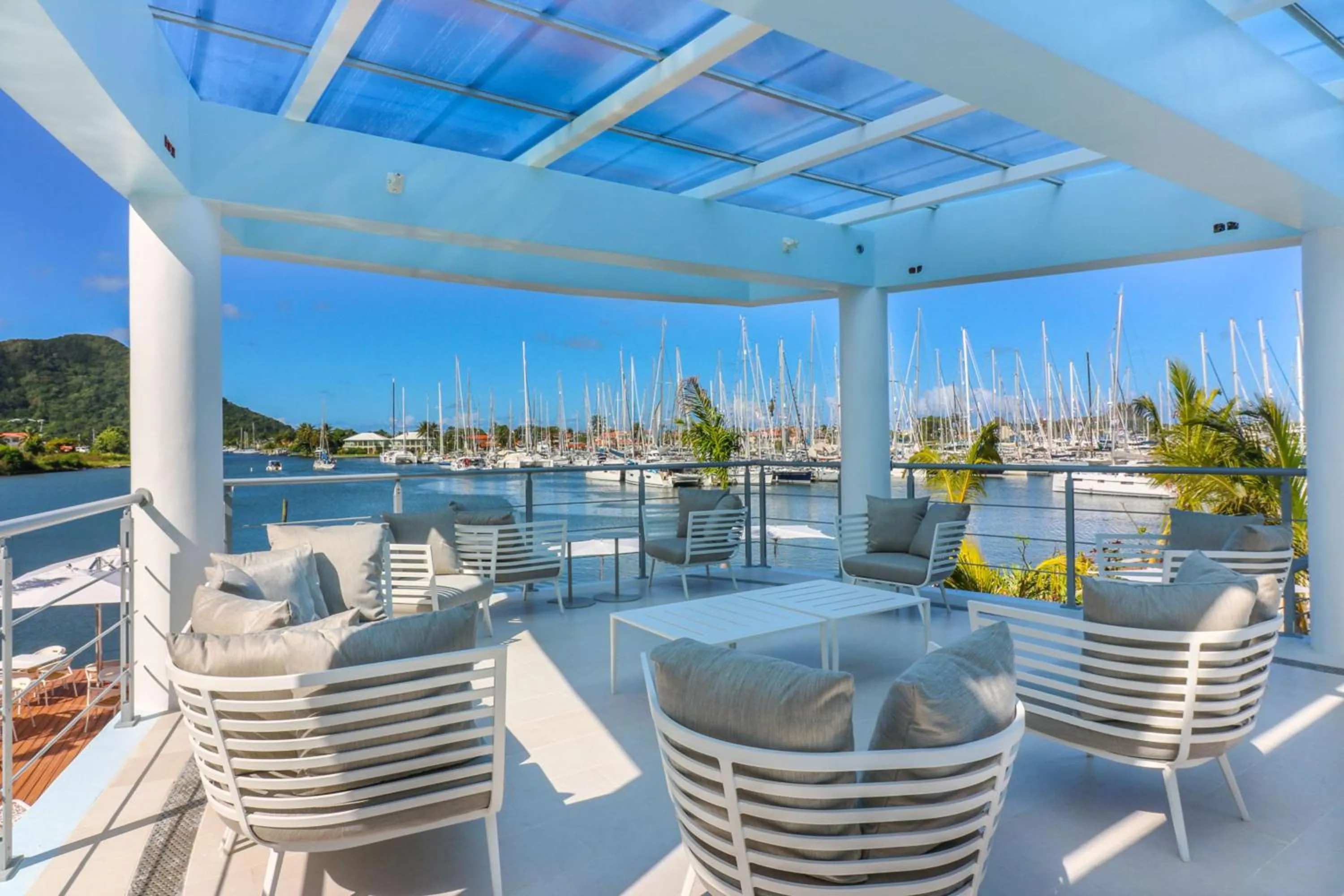 Pool view in Harbor Club St Lucia, Curio Collection by Hilton
