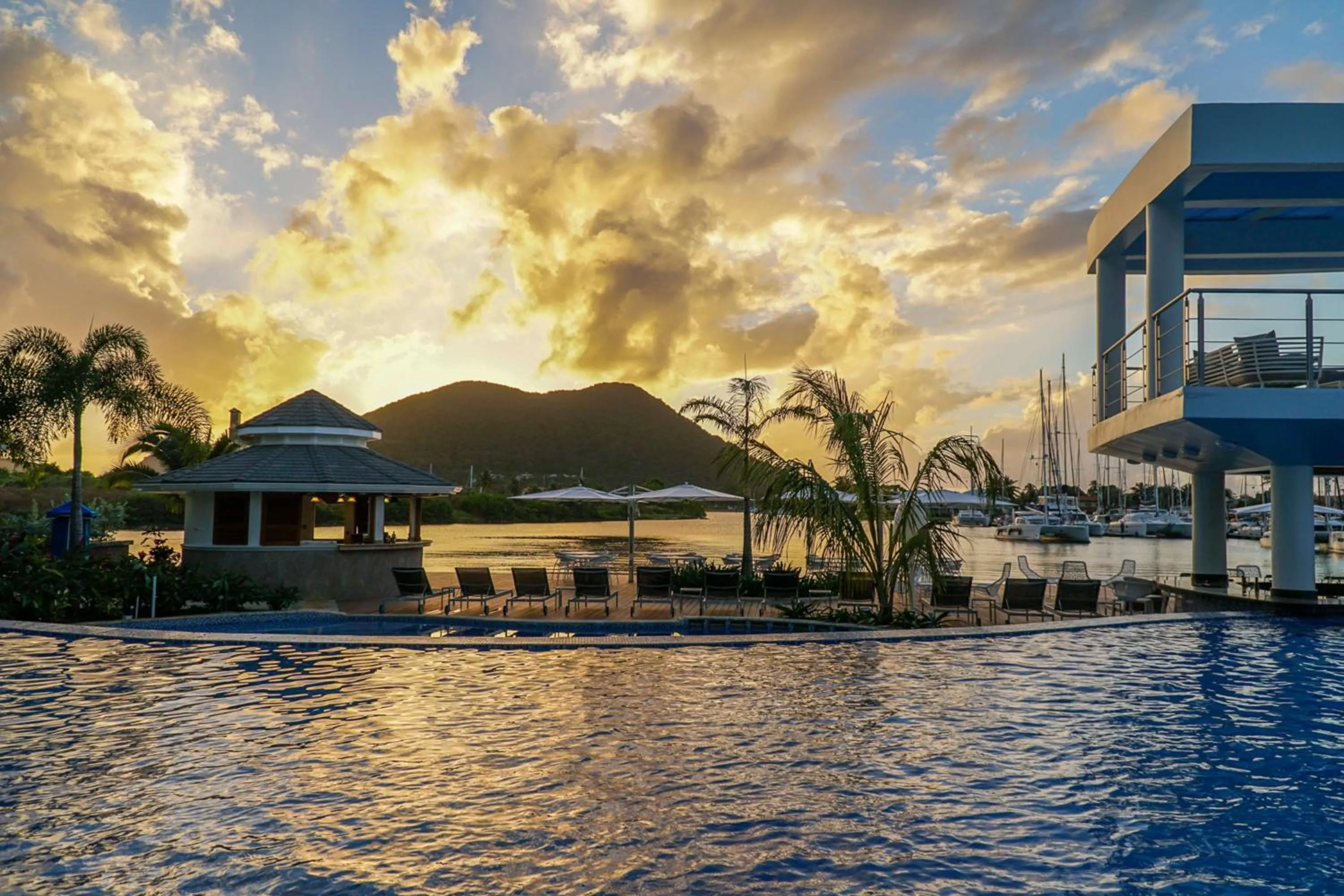 Pool view in Harbor Club St Lucia, Curio Collection by Hilton