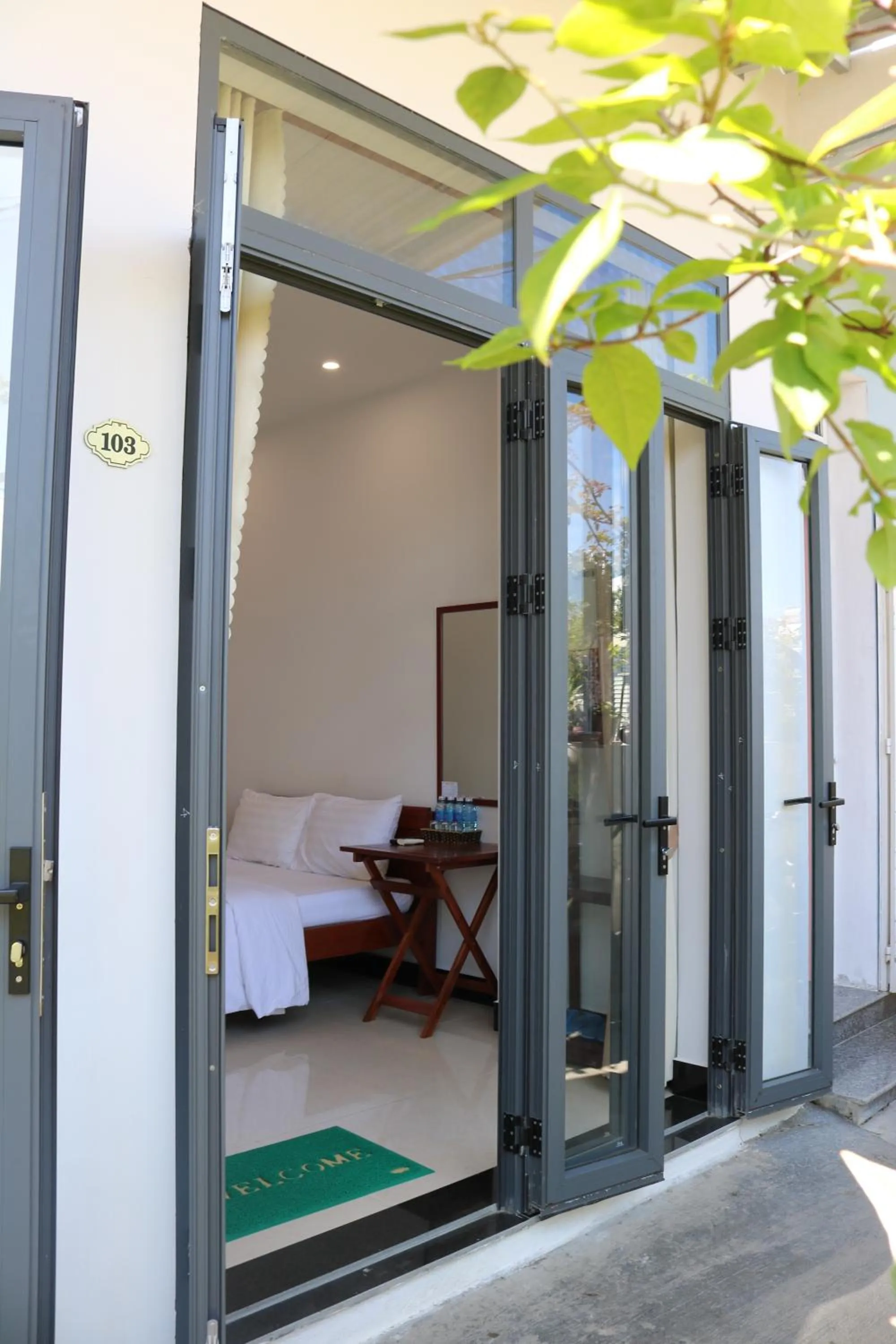 Bed in Green garden house