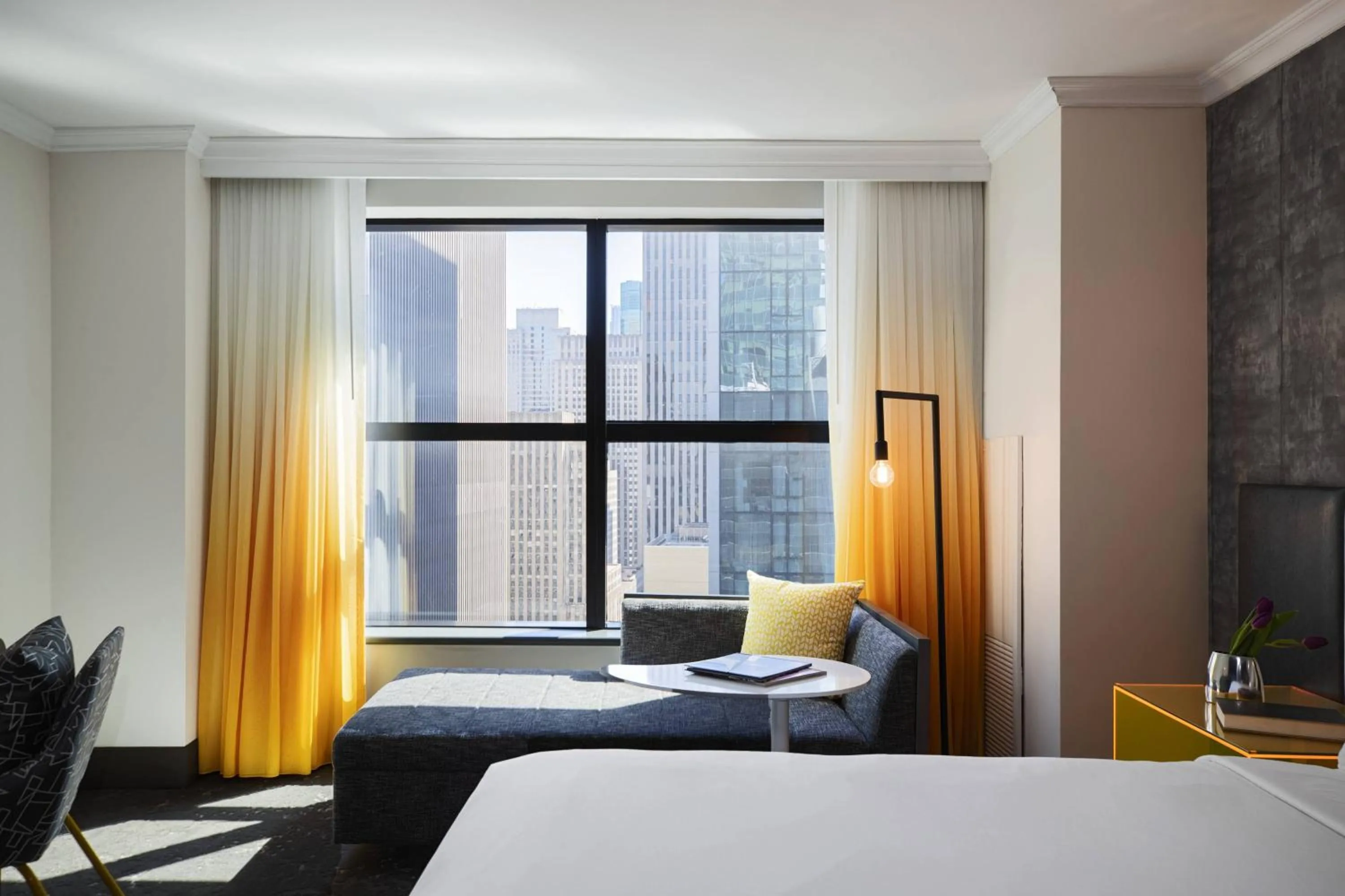 Lounge or bar, Bed in Renaissance New York Times Square by Marriott
