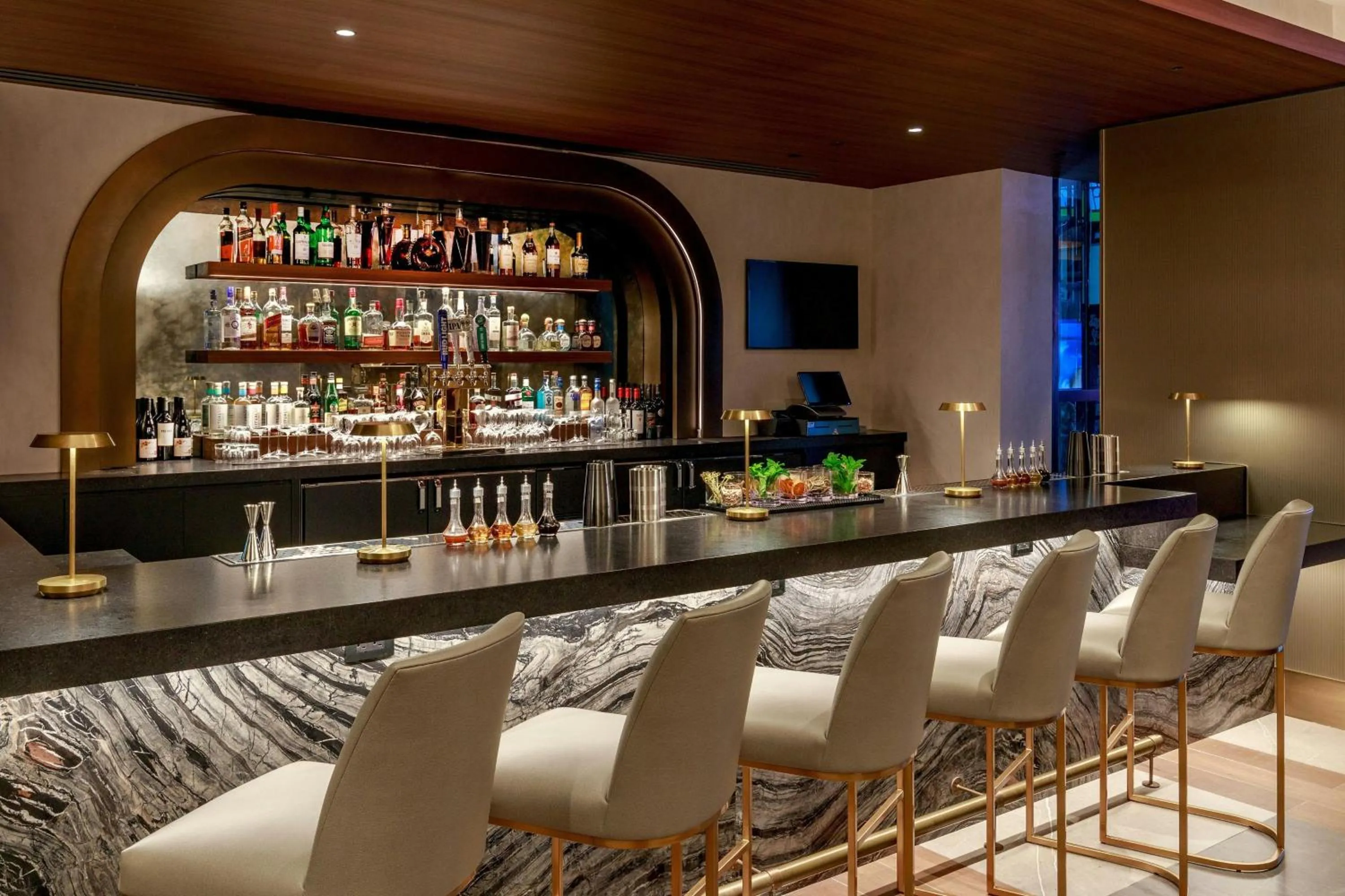 Lounge or bar in Renaissance New York Times Square by Marriott