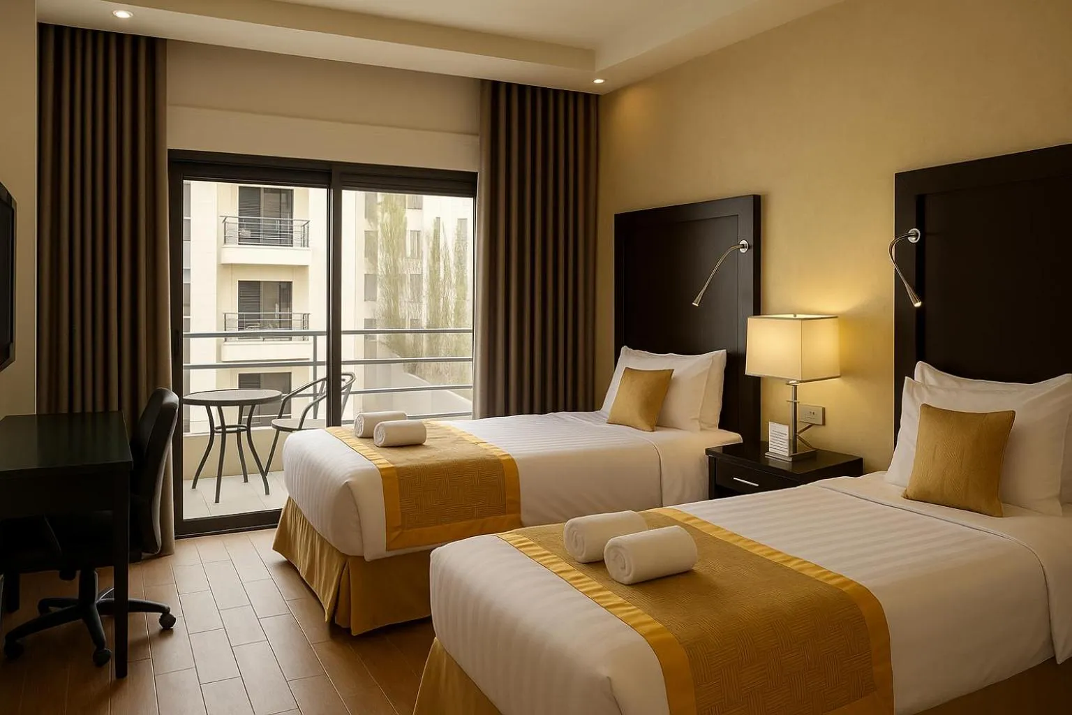 View (from property/room), Bed in Aljamal Hotel