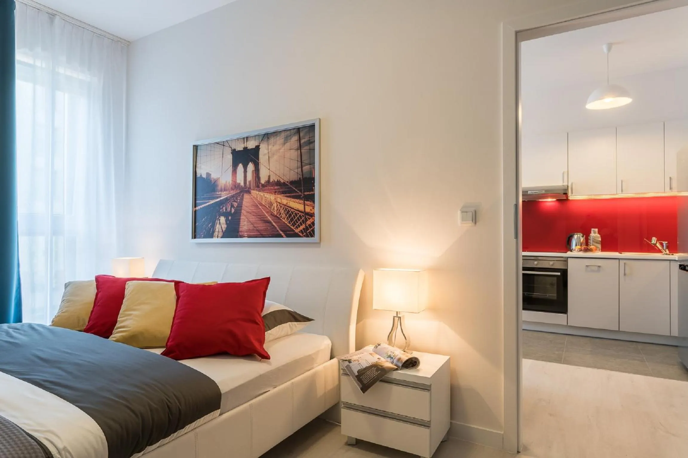 Bed in Apartment Dąbrowskiego by The Railway Station Wroclaw