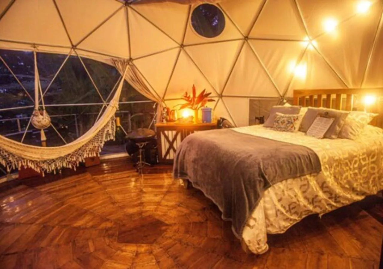 Bedroom, Bed in Hotel Faith Glamping Dome Costa Rica