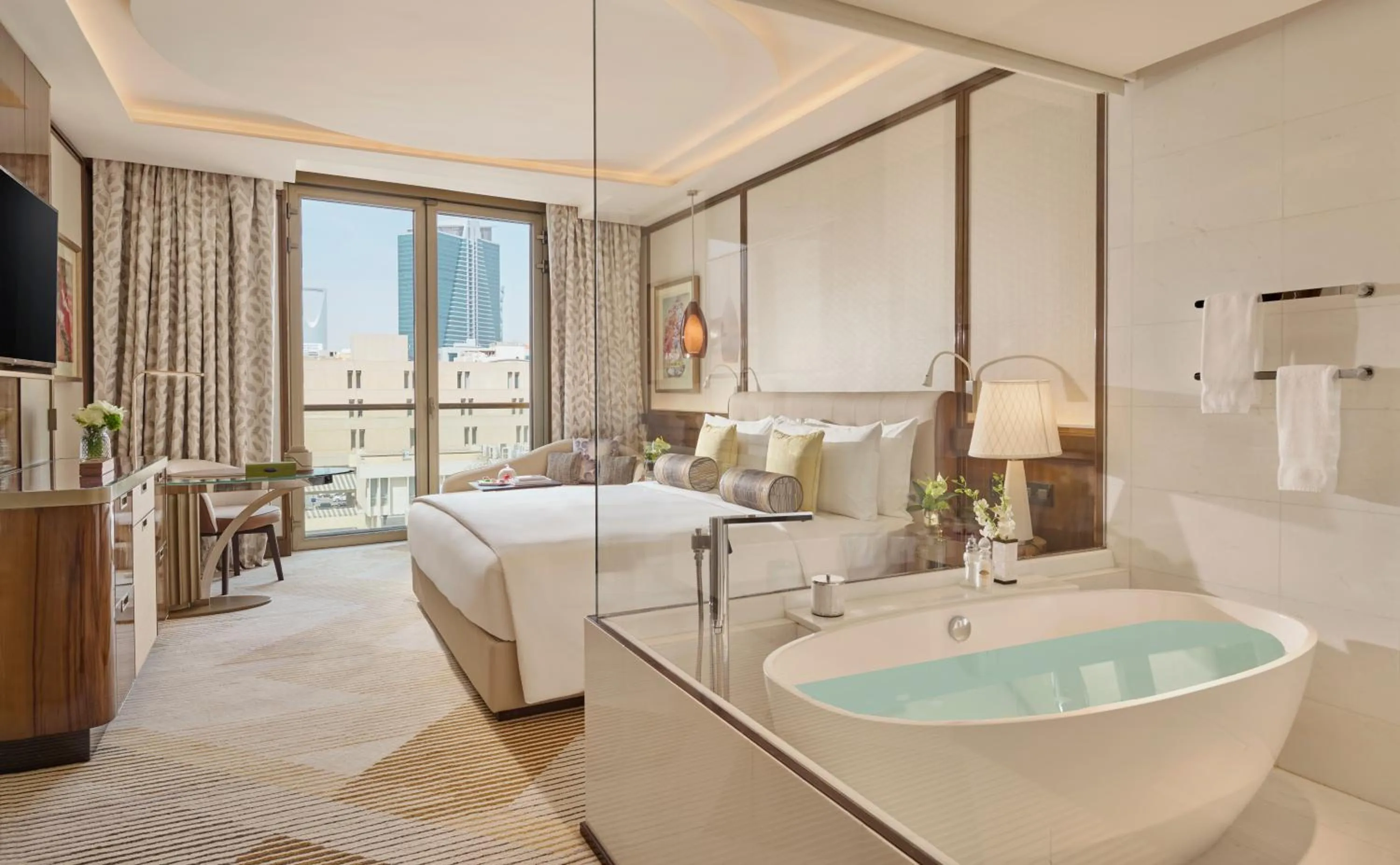 Bedroom, Bed in Mandarin Oriental Al Faisaliah, Riyadh
