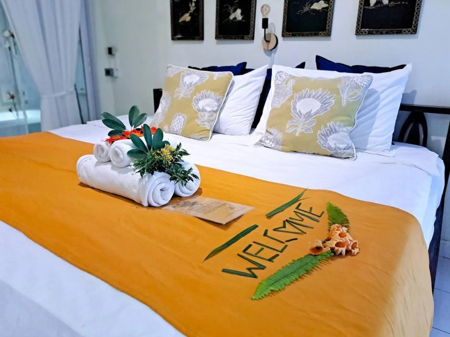 Bed in The Antique Riverside Resort