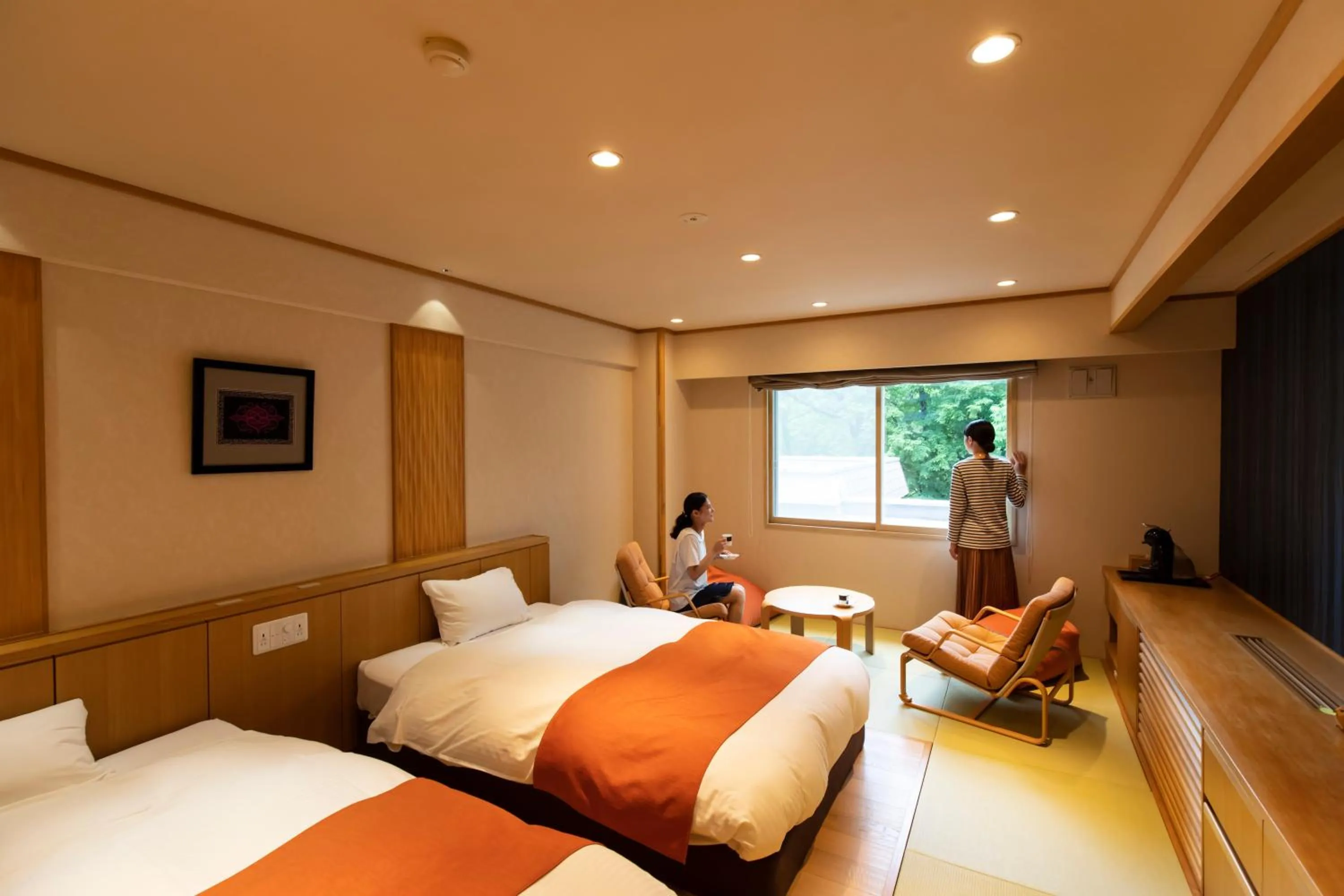 Photo of the whole room, Bed in Kyukamura Shikotsuko