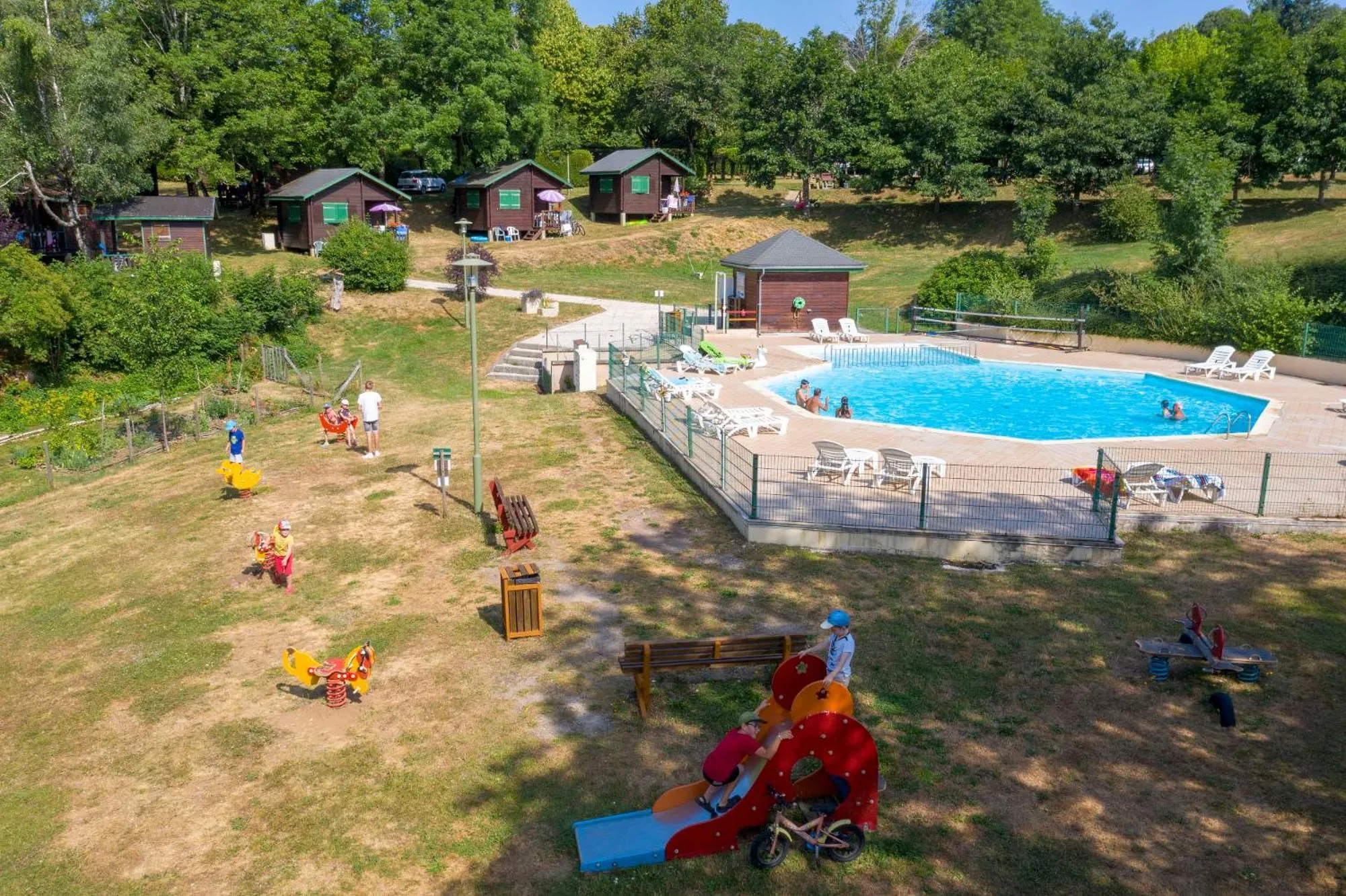 Children play ground in Camping de Tauves