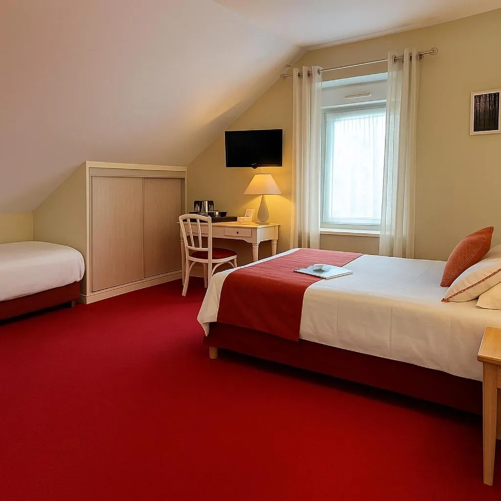 Bed in LOGIS HÔTEL, CHALETS et RESTAURANT LES CHATELMINÉS