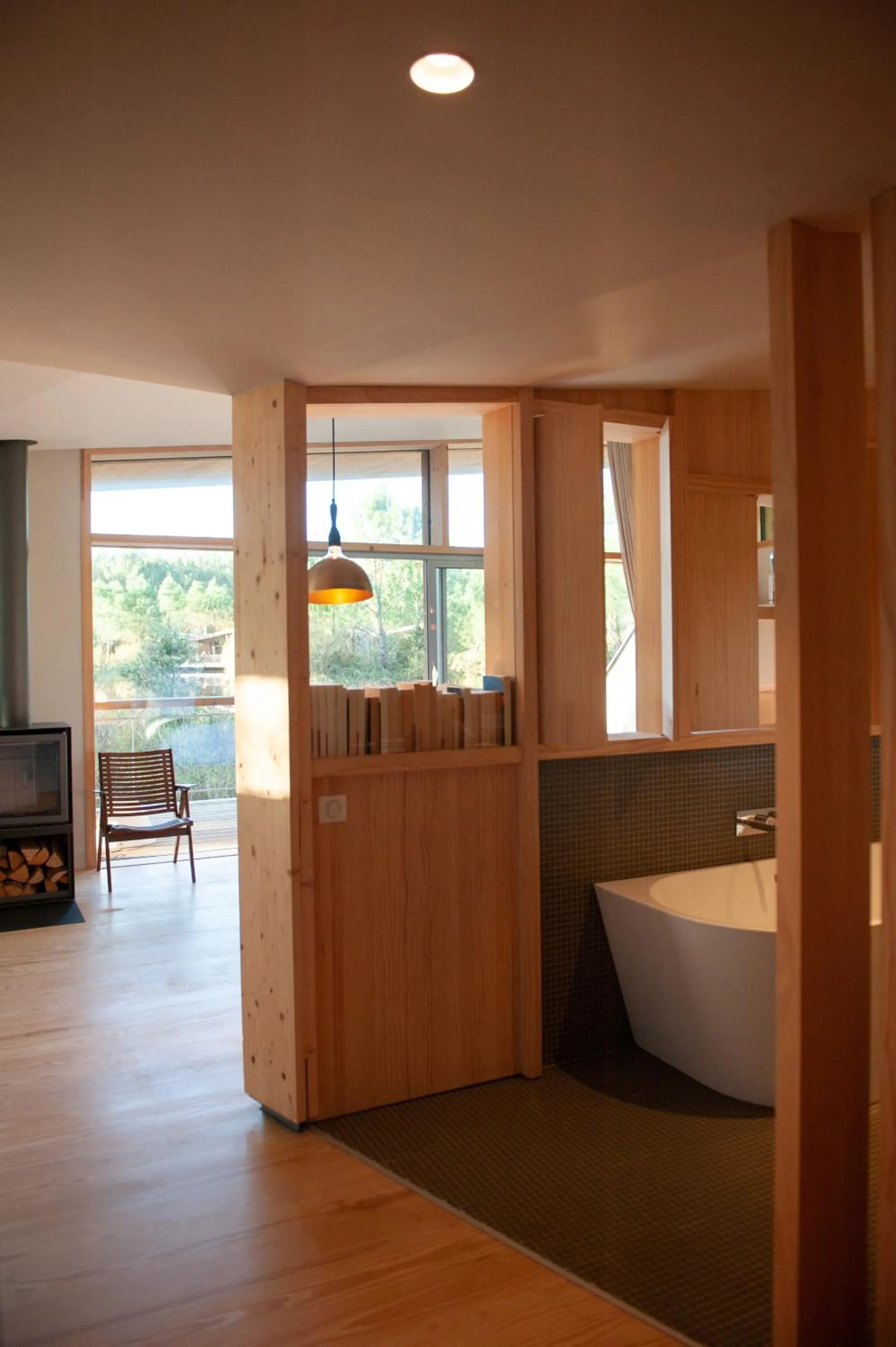 Bed in Les Échasses Golf & Surf Eco Lodge