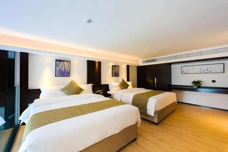 Bed in Lavender Apartment Branch