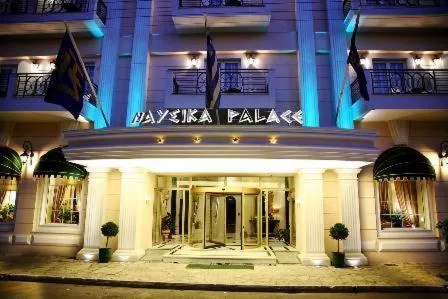 Facade/entrance in Nafsika Palace Delphi-Itea