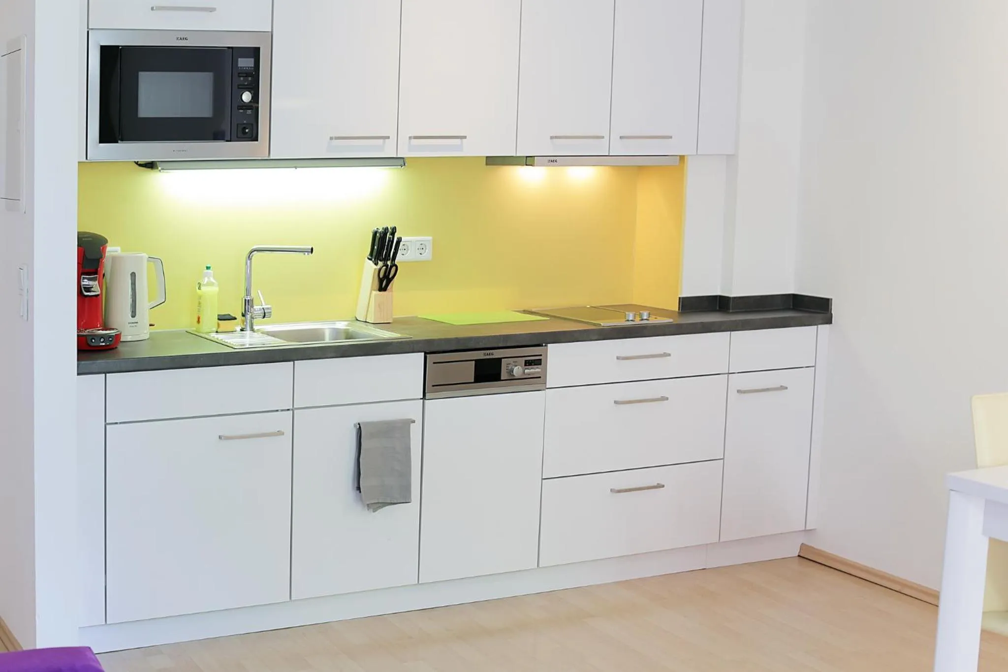 Kitchen or kitchenette in Hotel Blaue Blume