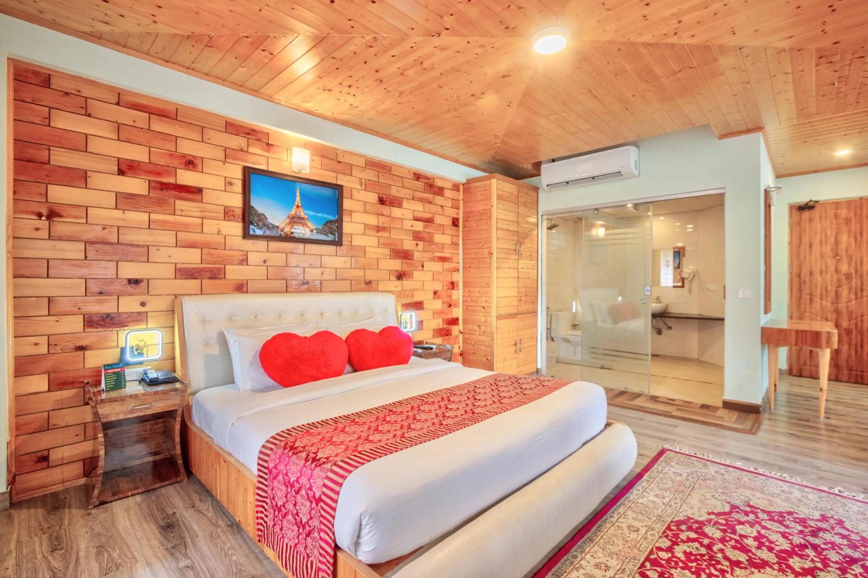 Bed in Snow Flakes Resort And Spa Centrally Heated Luxury Resort