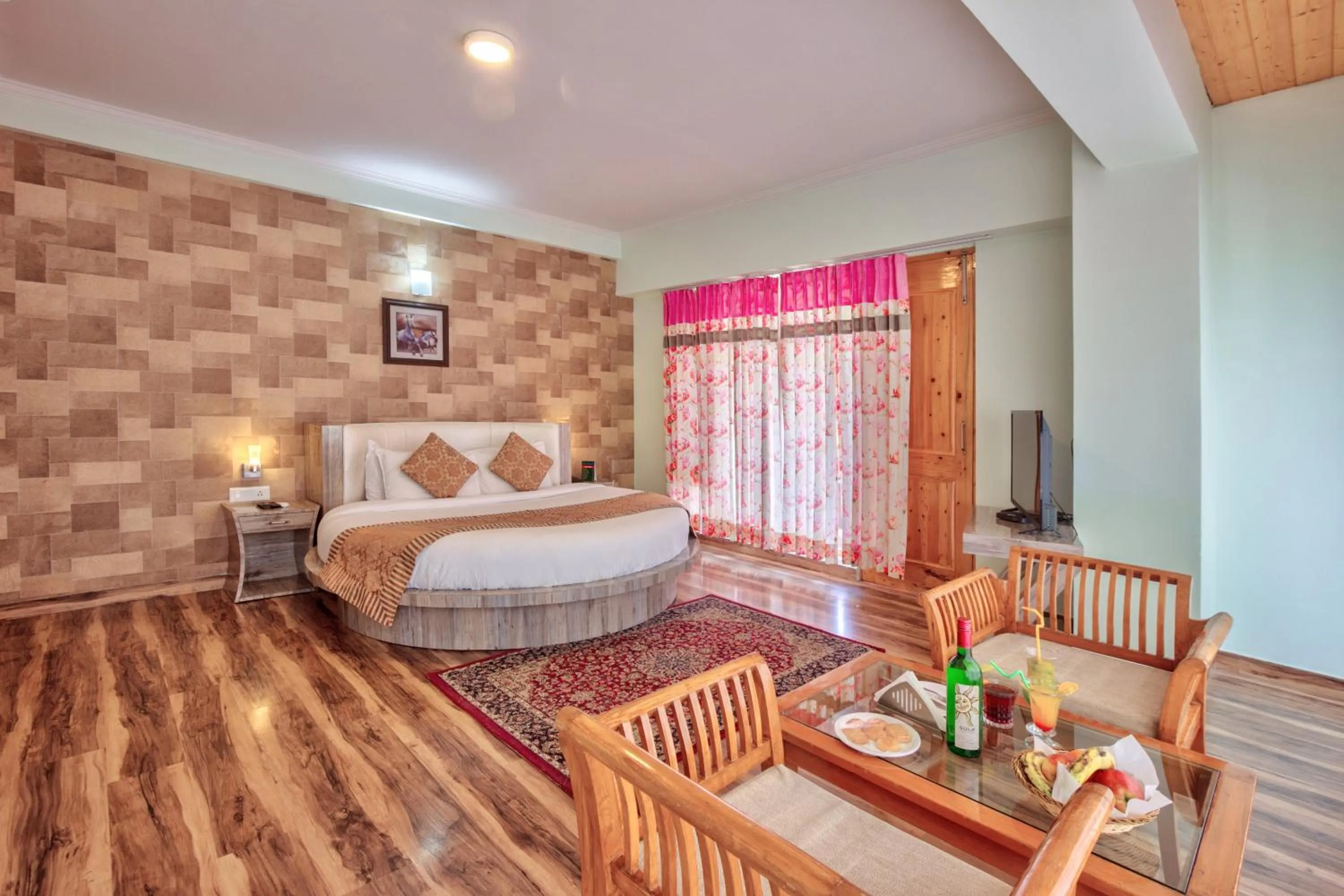 Living room, Bed in Snow Flakes Resort And Spa Centrally Heated Luxury Resort