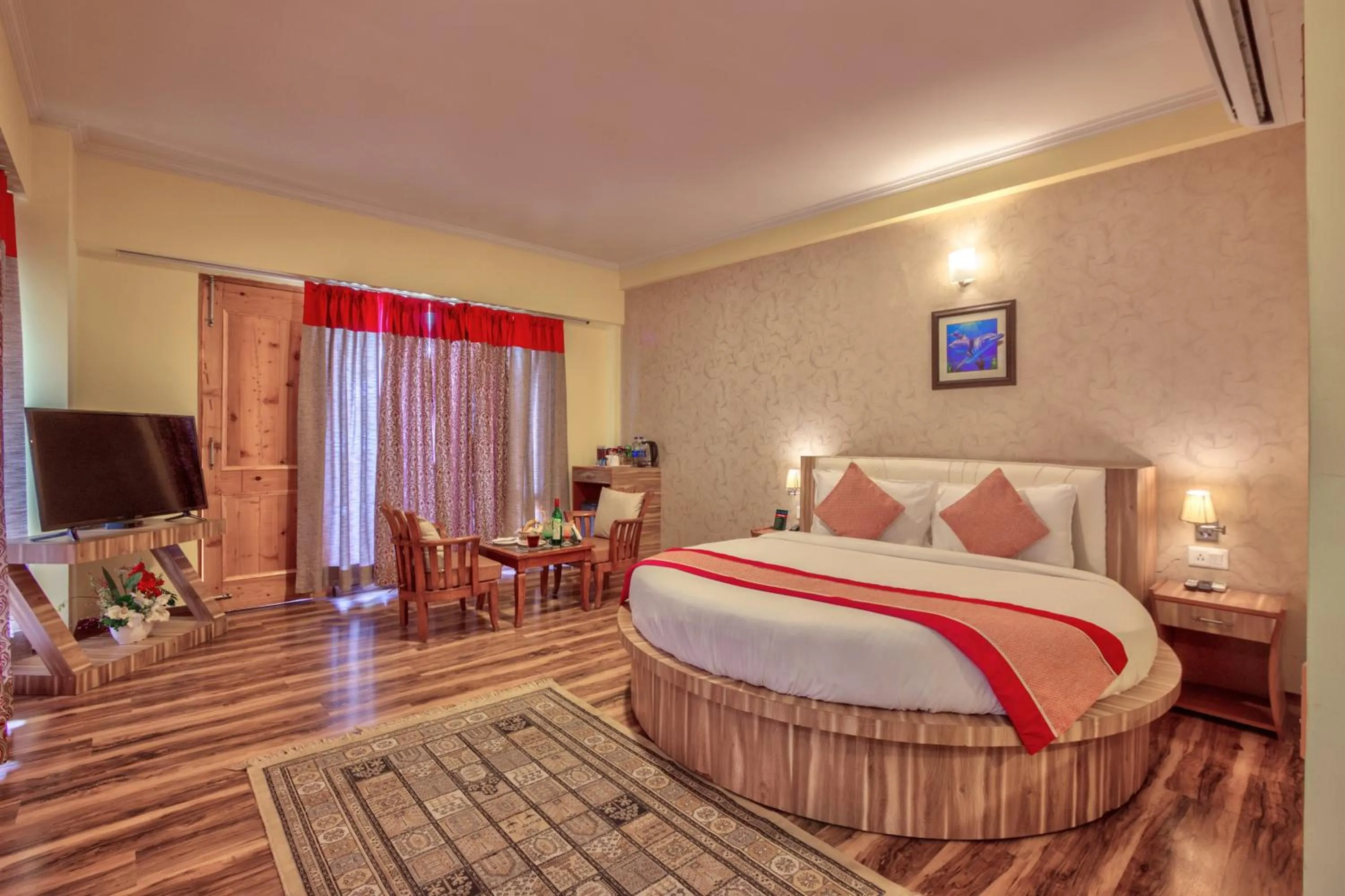 Bed in Snow Flakes Resort And Spa Centrally Heated Luxury Resort