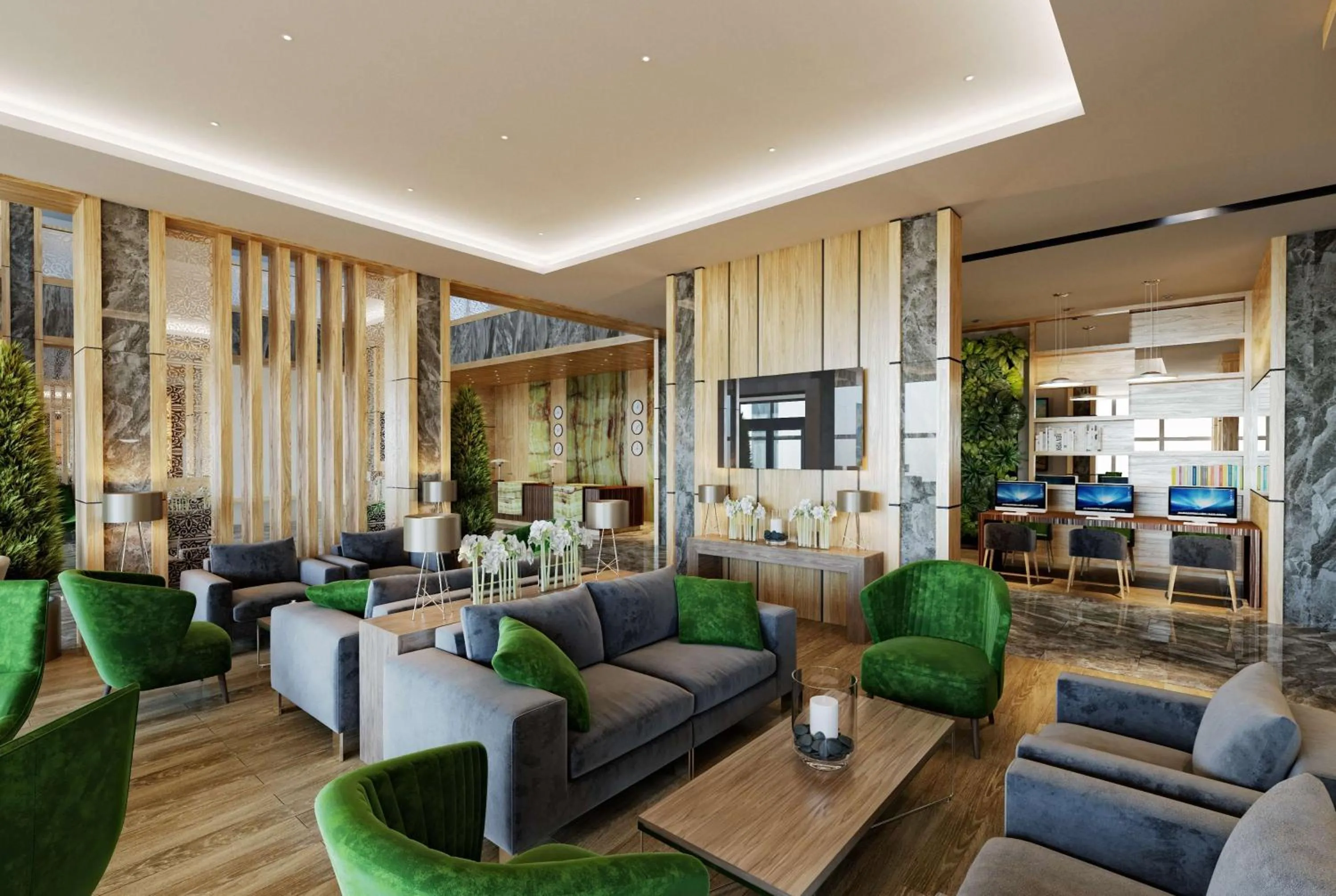 Lobby or reception in Wyndham Garden Astana