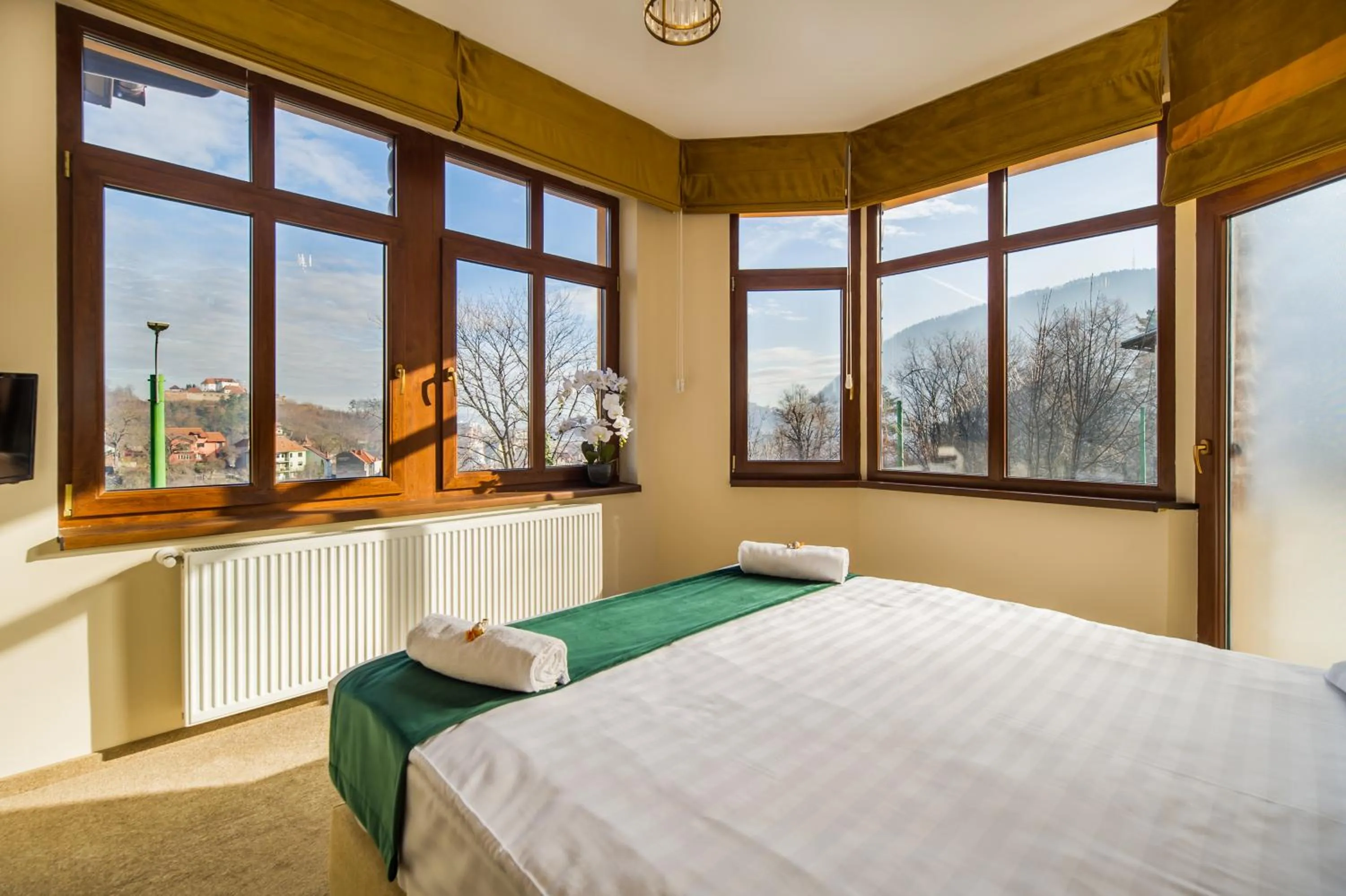 City view, Bed in Casa Moritz