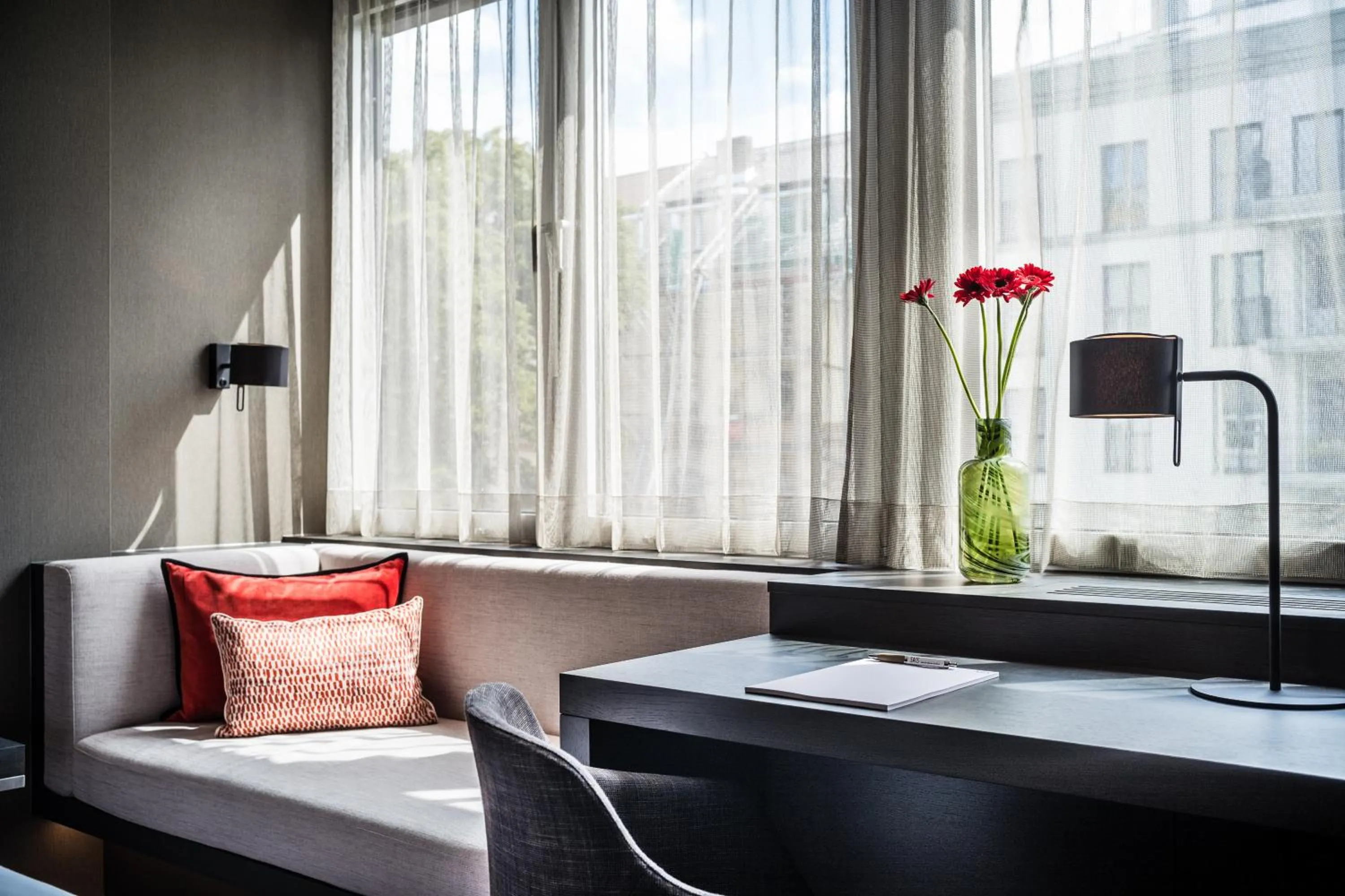 Decorative detail, Bed in SAKS Urban Design Hotel Frankfurt