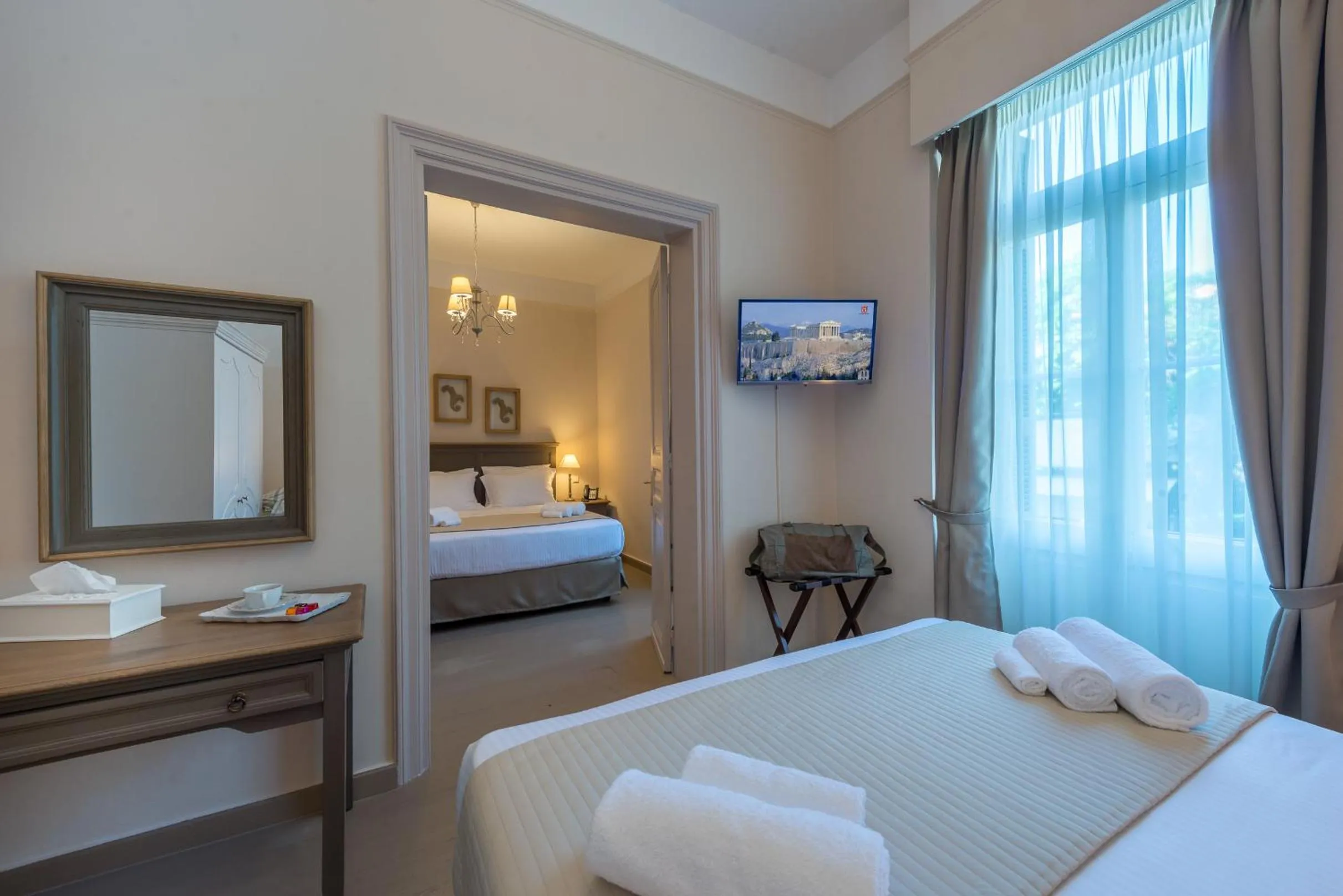 Bedroom, Bed in Palladian Home