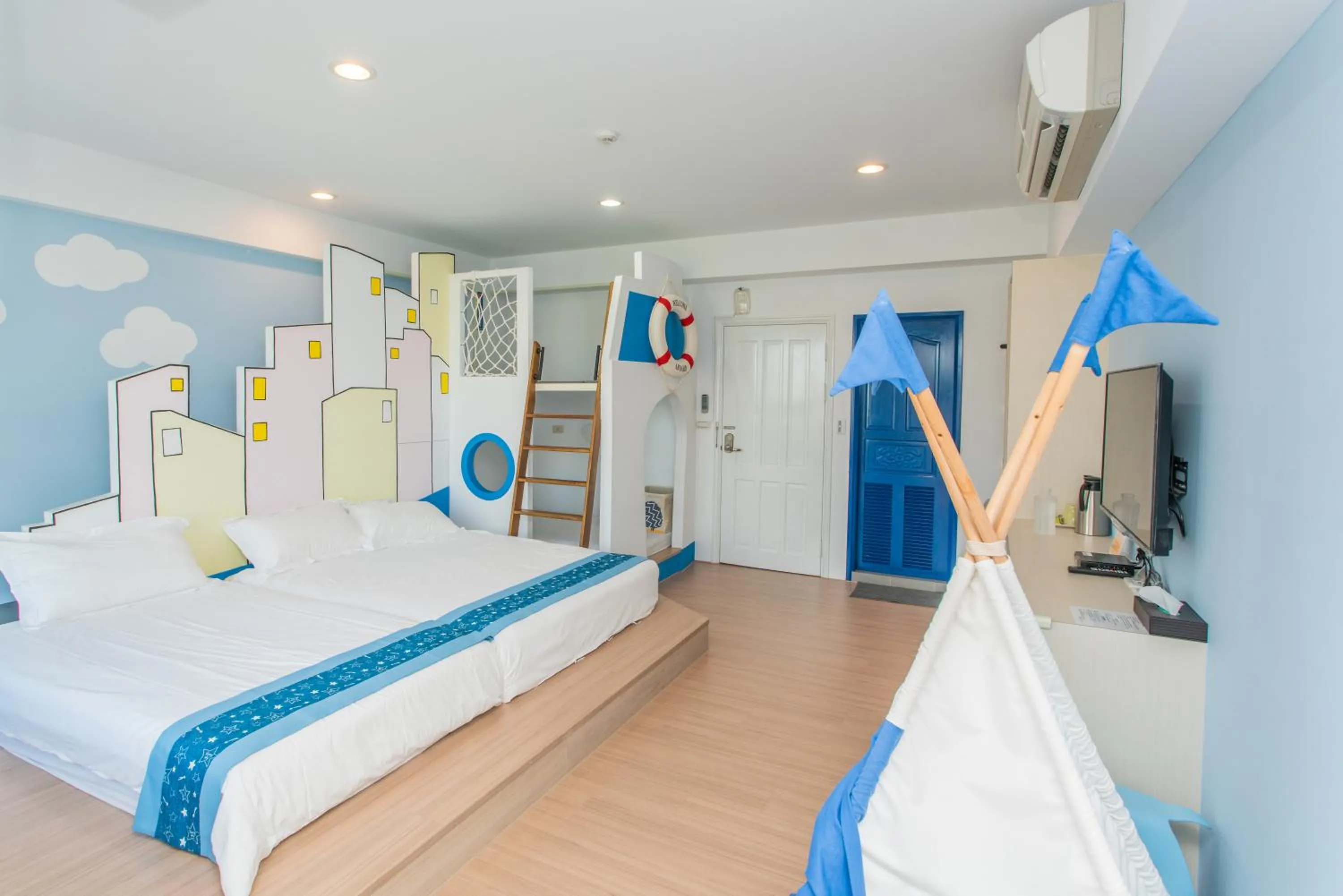 Bed in 胖蝸牛親子民宿