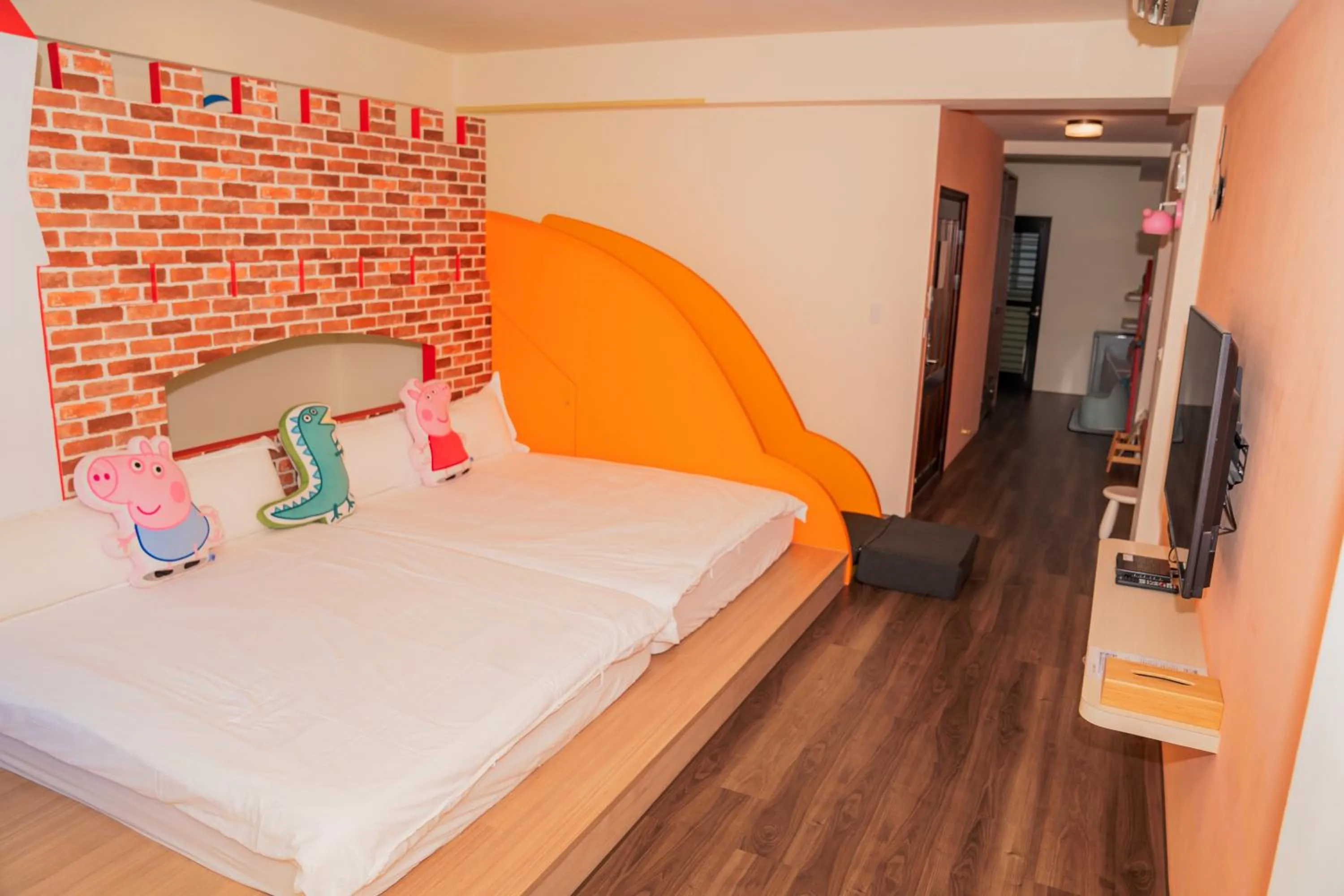 Bed in 胖蝸牛親子民宿