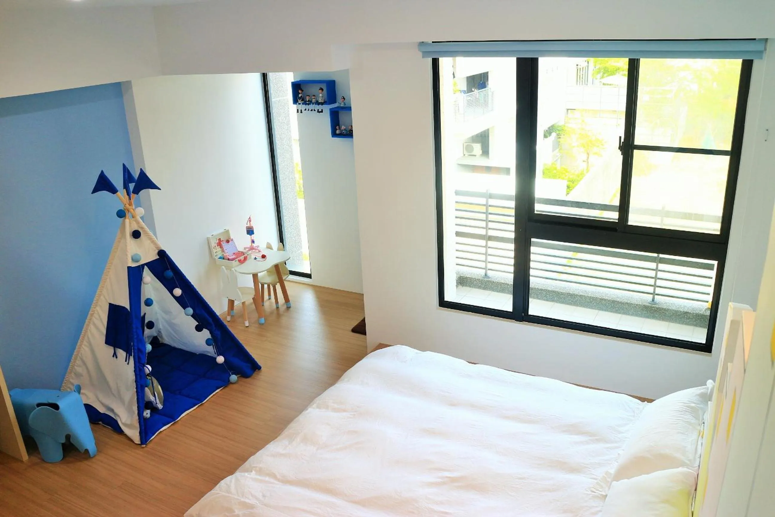 Balcony/Terrace, Bed in 胖蝸牛親子民宿