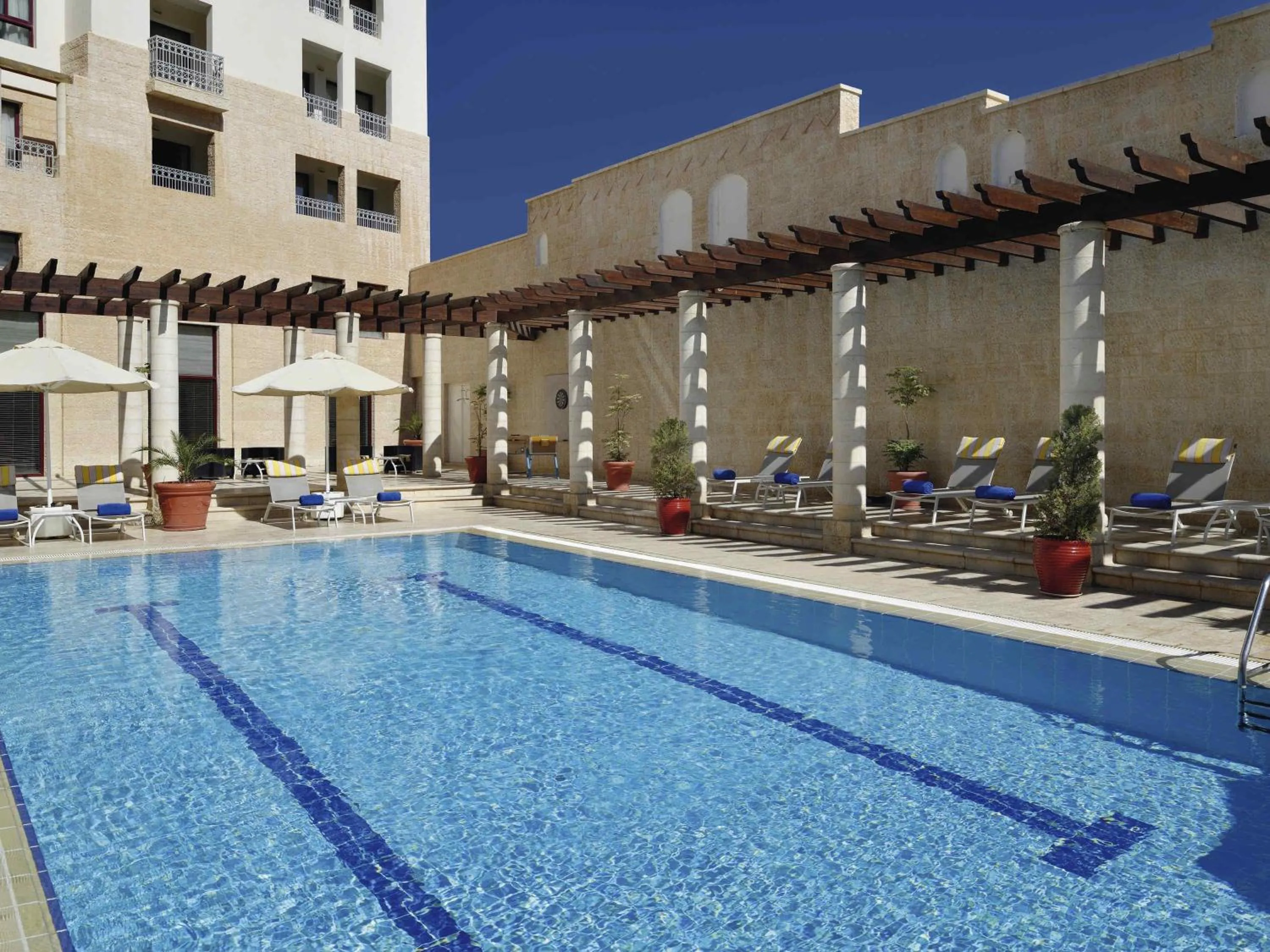 Pool view in Mövenpick Resort Petra