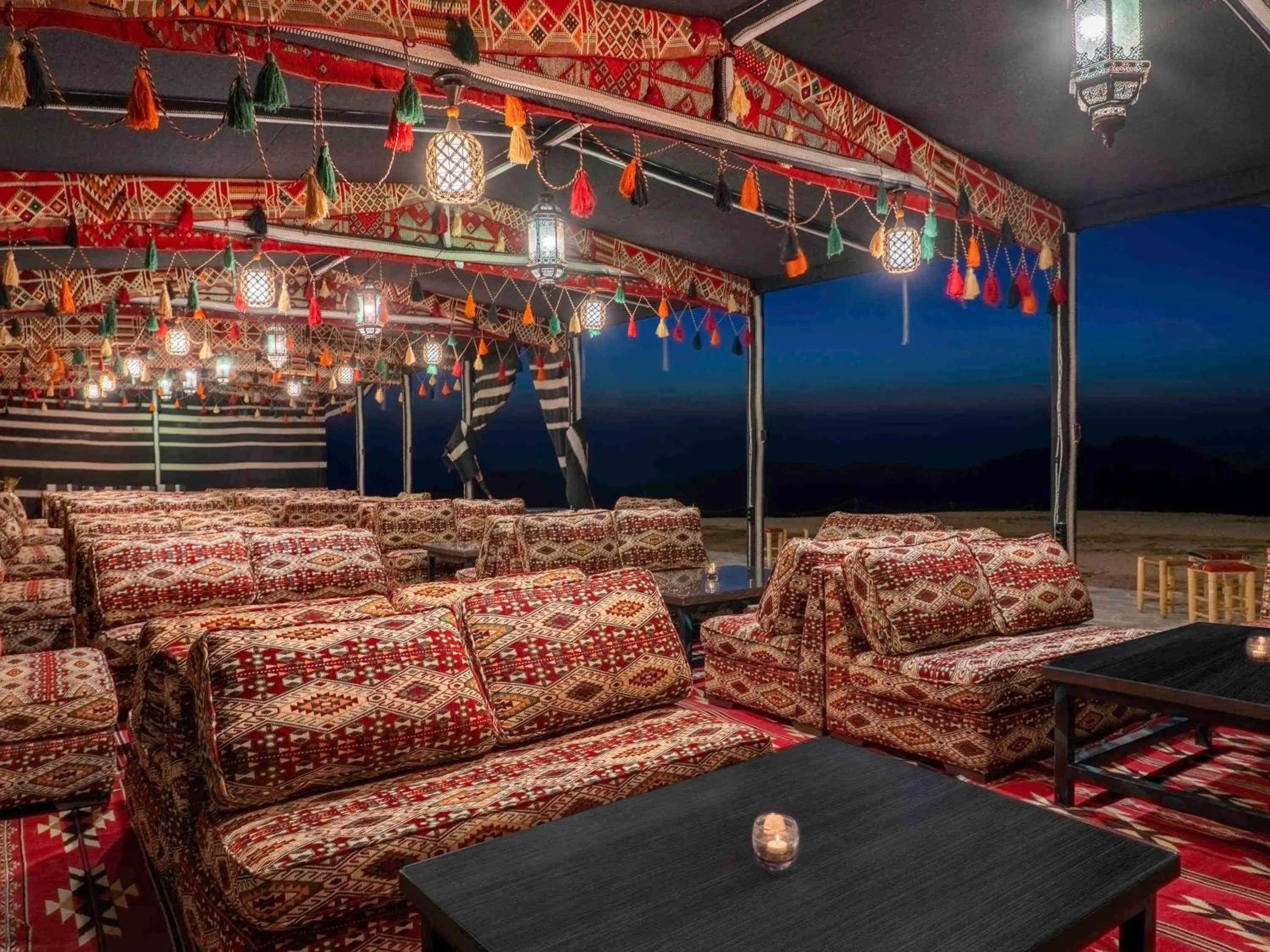 Seating area in Mövenpick Nabatean Castle Hotel