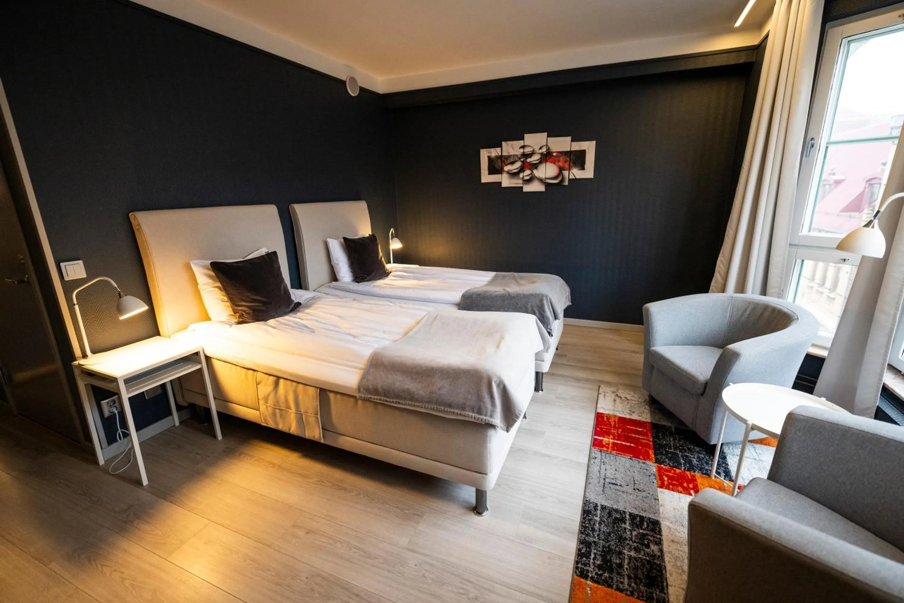 Bed in Hotel Stensson