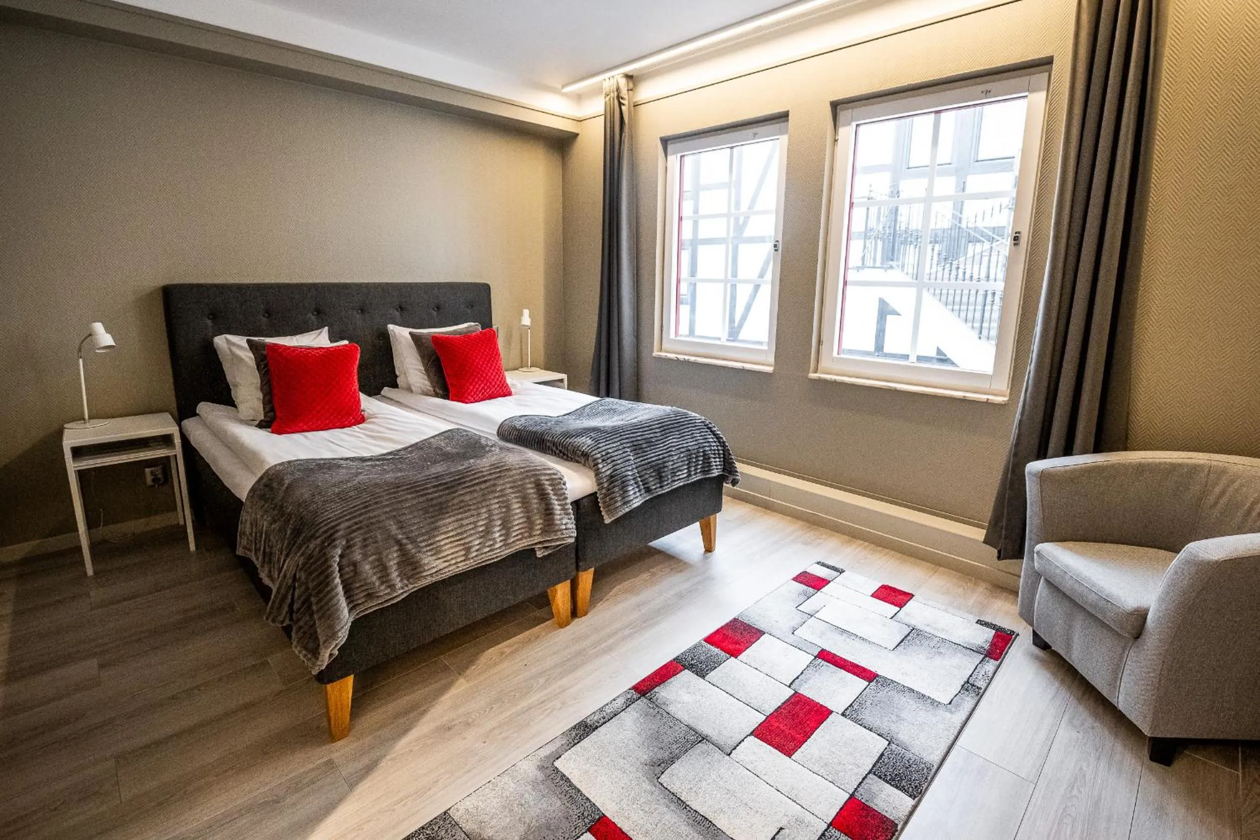 Bed in Hotel Stensson