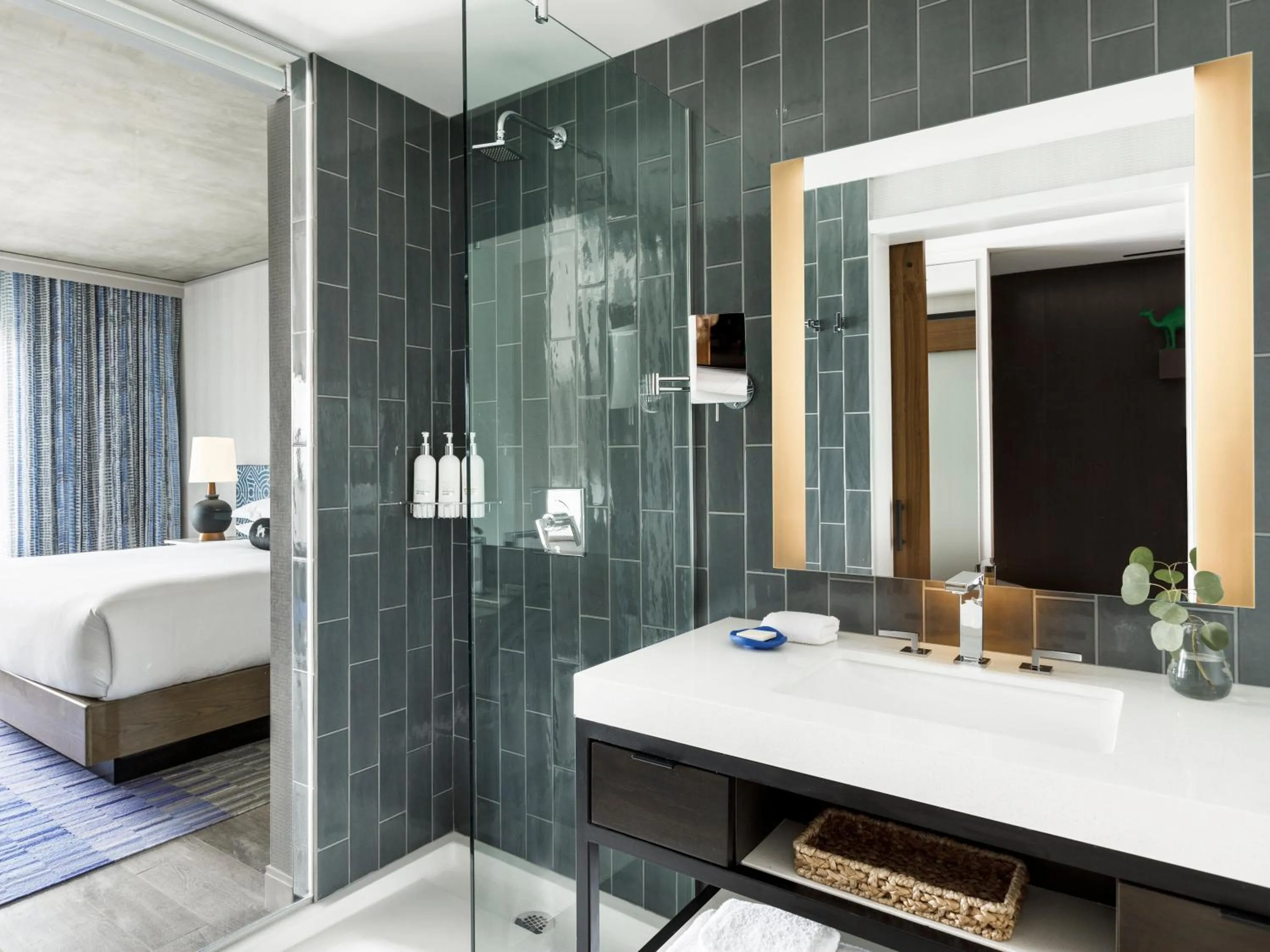 Bathroom, Bed in Kimpton Rowan Palm Springs Hotel by IHG