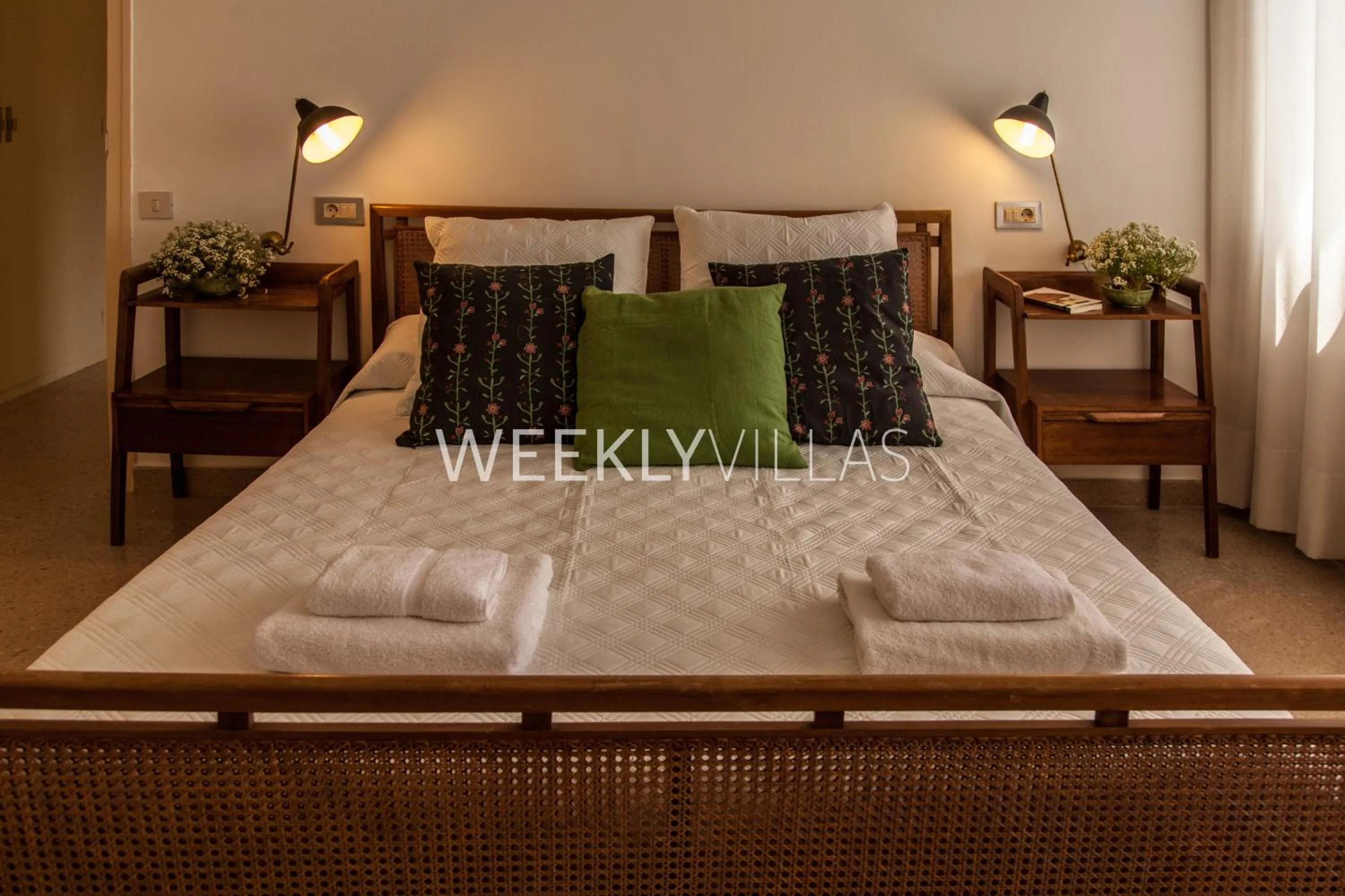 Bedroom, Bed in Villa Sitges Tupinetti Beach at 1 min walk Amaizing Garden and View Center Sitges 5 minutes walk NO NEED CAR