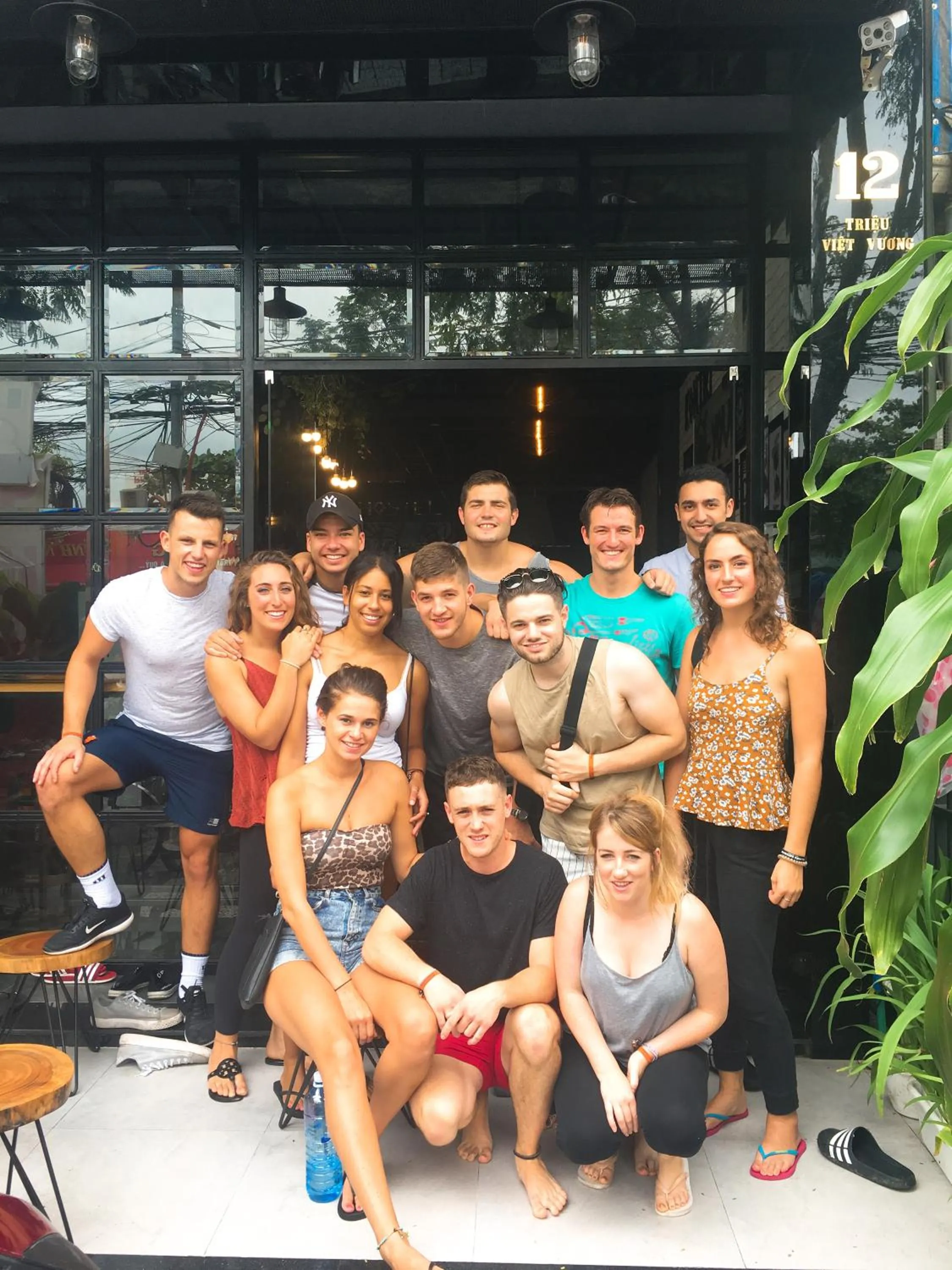 group of guests in Kon-Tiki DaNang Hostel