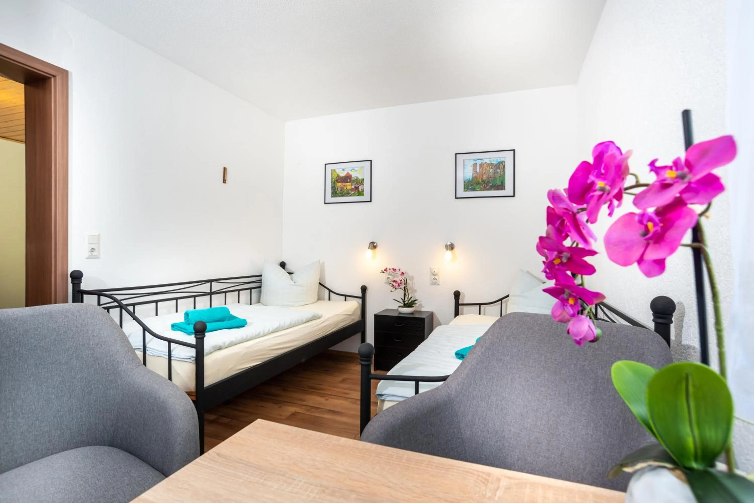 Bed in Pension Am Weinberg Sächsische Schweiz