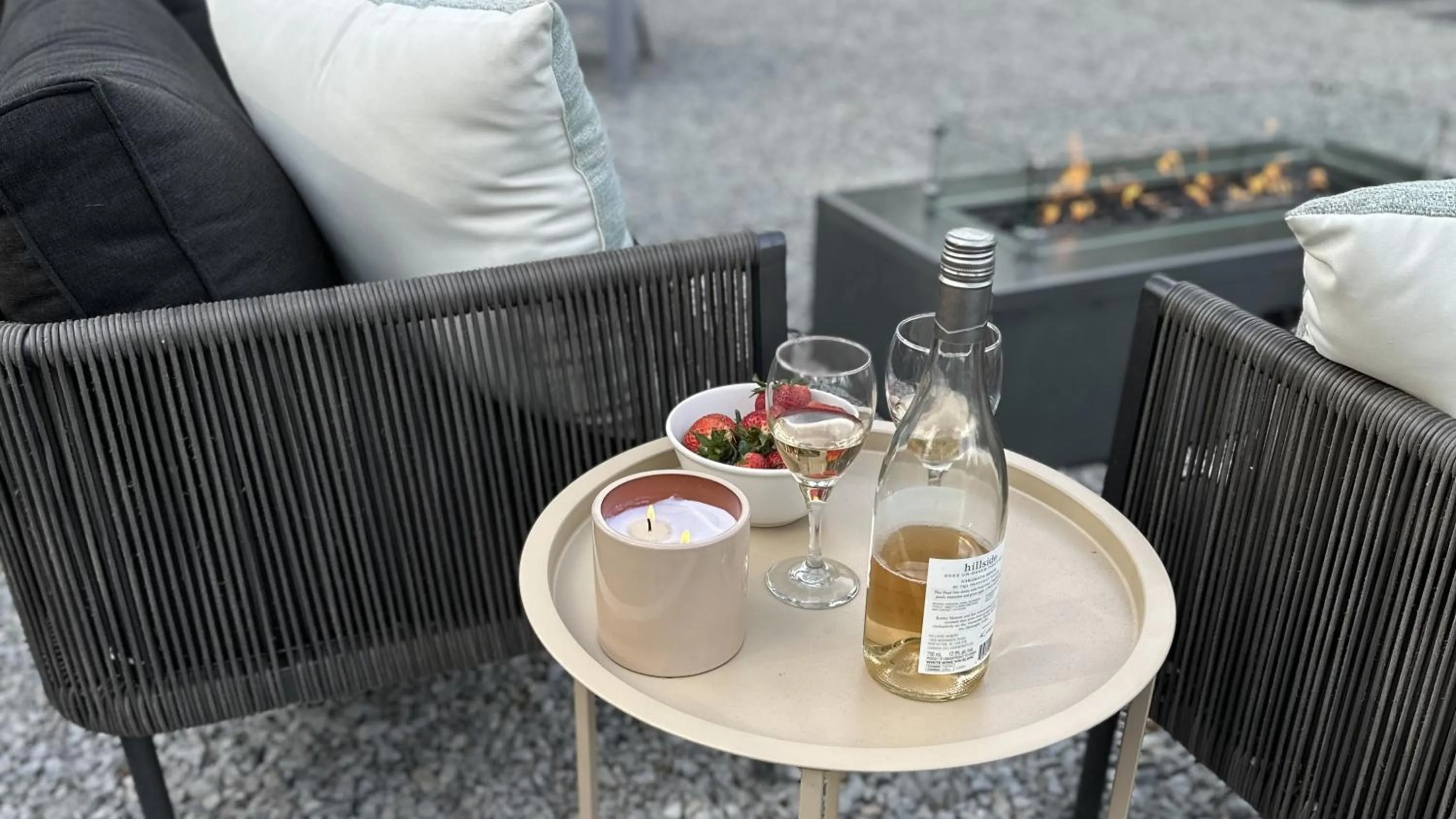 fireplace in Lakeside Villa & Nordic Spa