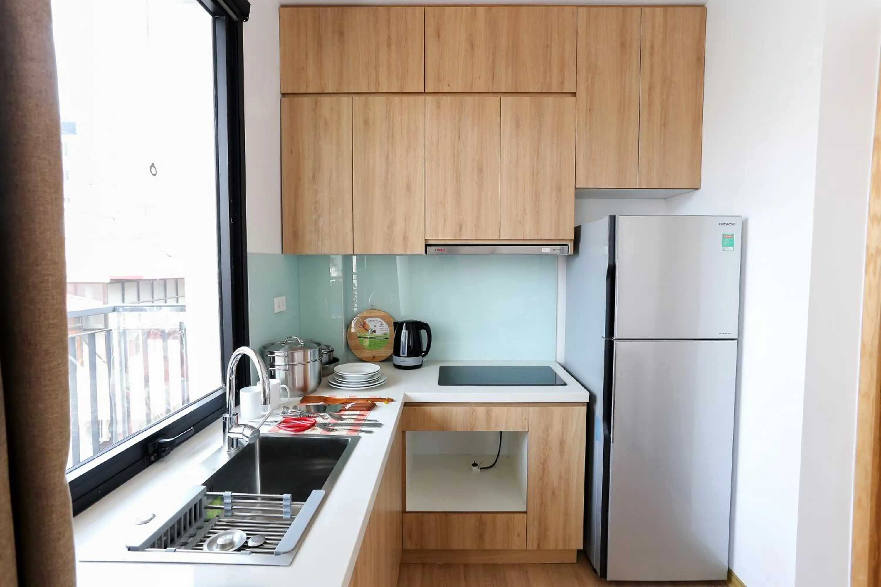 Kitchen or kitchenette in Quiet Hoang Quoc Viet Hotel & apartment