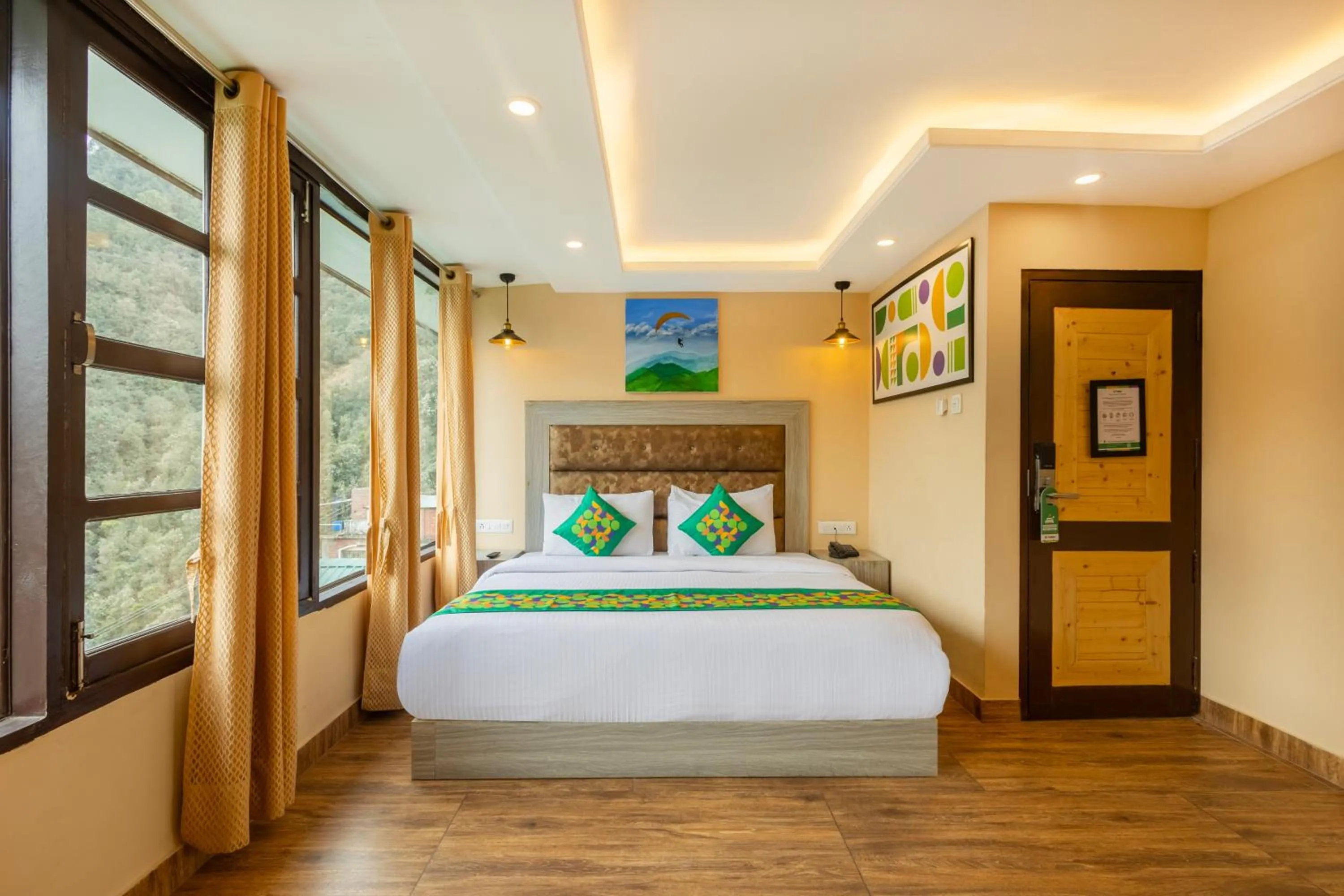 Bedroom, Bed in Treebo Lords Garden Glory With Centralised Heating